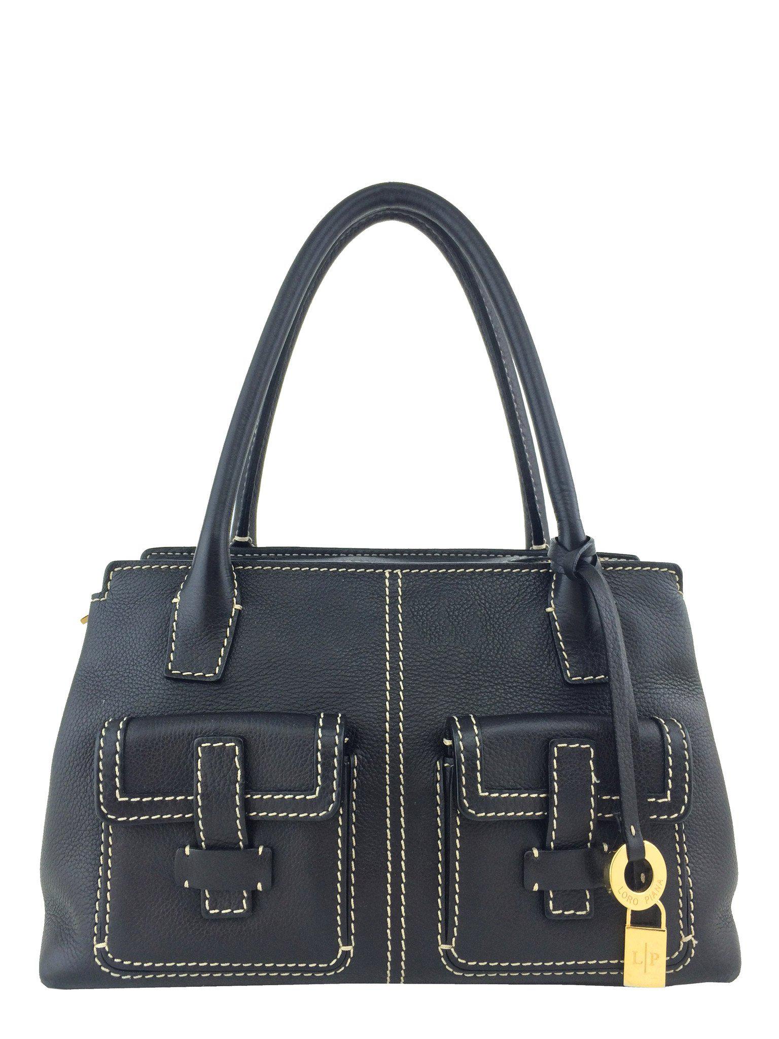 Loro Piana Odessa Genuine Leather Crossbody Bag with Front Pocket - Perfect for Work, Travel & Everyday Use