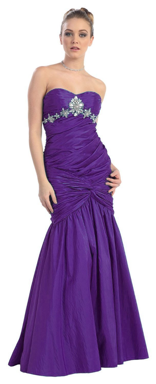 Strapless Junior Prom Dress Long Gown #761 - Size 8, Purple | Elegant Formal Evening Gown for Homecoming, Quinceañera & Special Occasions