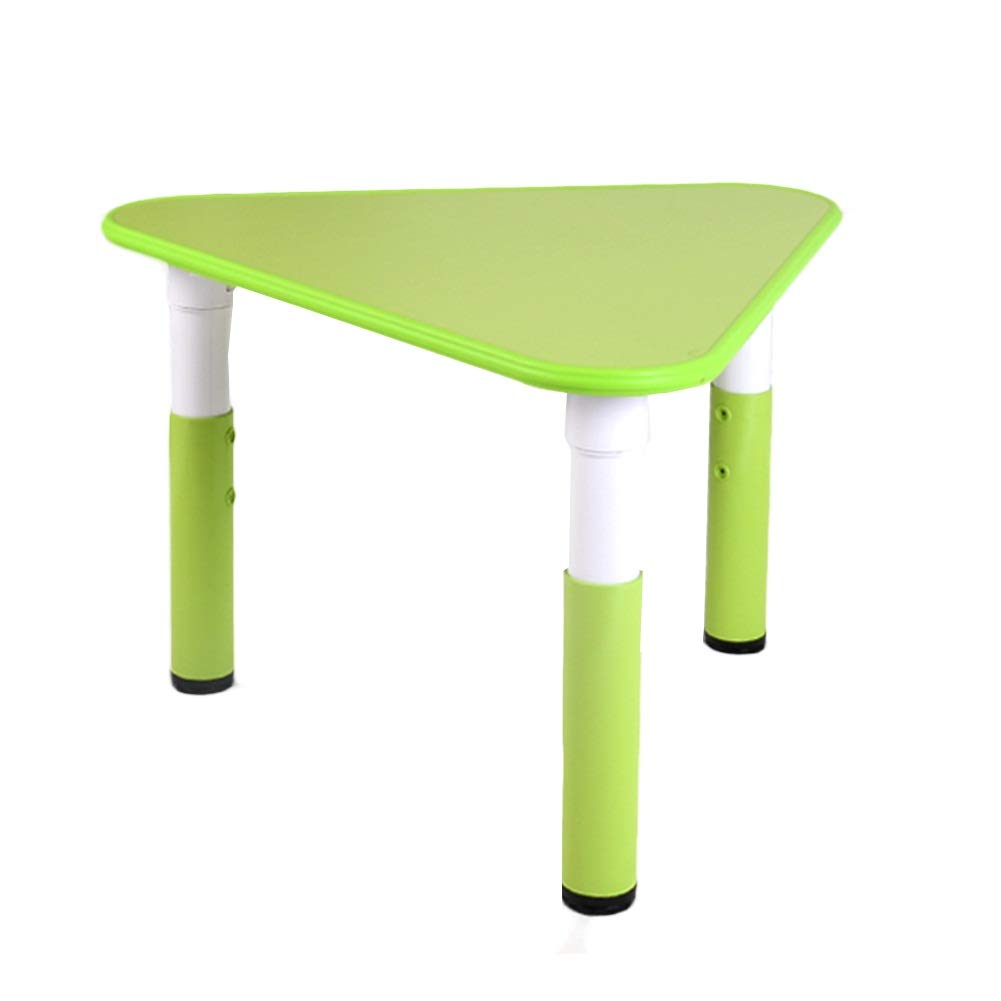 LIANGJUN Kids Adjustable Height Plastic Study Table & Chair Set - Safe Learning Desk for Children with Triangle Design, 4 Color Options (Green, Size A) - Perfect for Homeschooling, Playroom & Preschool Activities