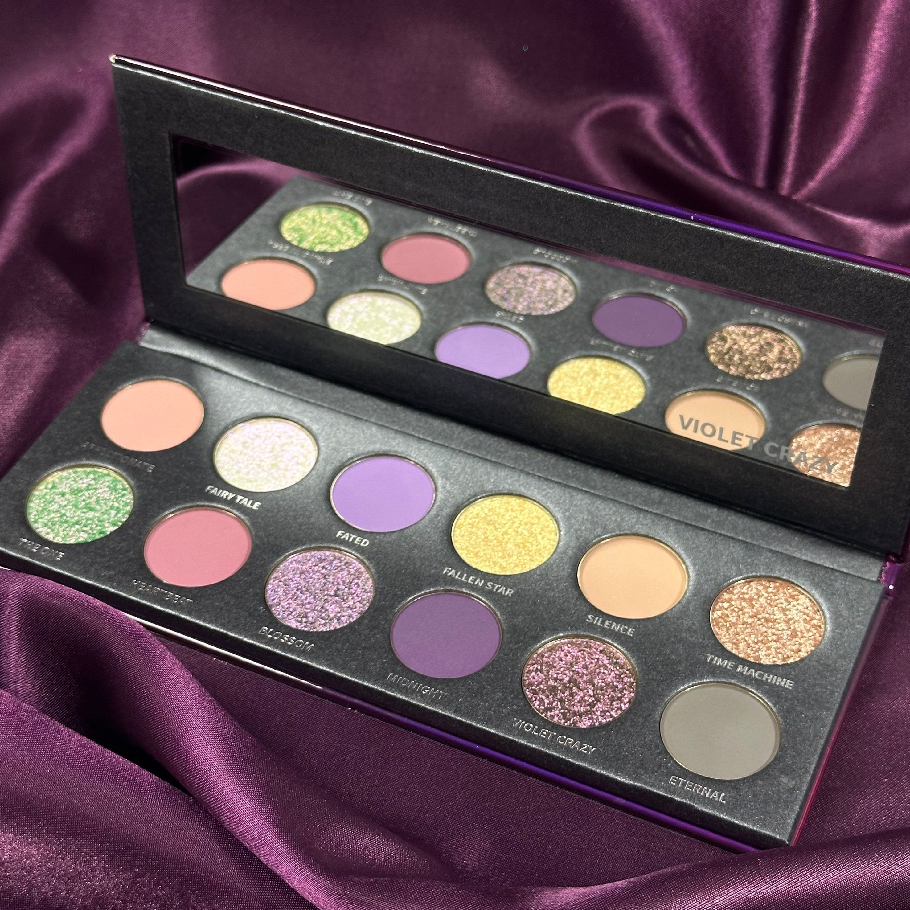 Violet Crazy Eyeshadow Palette - 12 Highly Pigmented Matte & Shimmer Eyeshadows for Professional Makeup | Perfect for Party, Halloween, Cosplay & Daily Wear