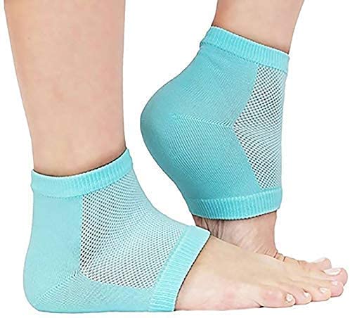 VIBRAL Crack Cotton Foot Protector Moisturizing Socks with Spa Gel - Heel Pain Relief Silicone Gel Pad Socks for Men & Women | Soft Cotton, Botanical Care | Perfect for Dry Skin, Cracked Heels & Night Treatment (Multicolor)