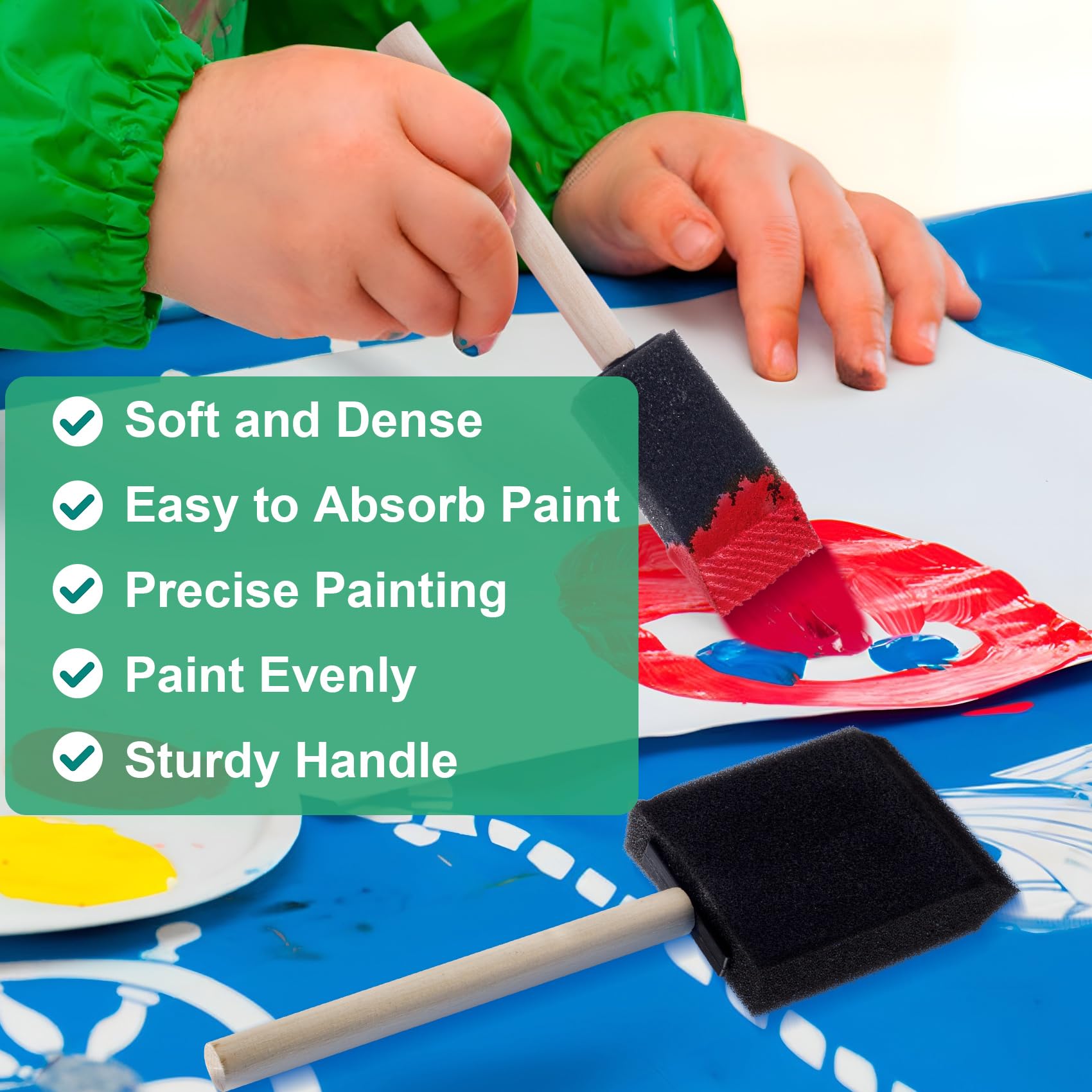 4 Pack Foam Paint Brushes Set - 1