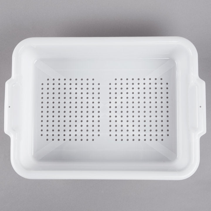 Vollrath Perforated Drain Box Kit with Bus Bin & Cover - White | Commercial Food Pan Drain System for Restaurants & Catering