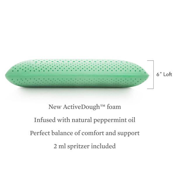 MALOUF Zoned ActiveDough Cooling Mattress Topper with Peppermint Infusion - Queen Size for Hot Sleepers & Pain Relief - Perfect for Summer Nights & Back Support