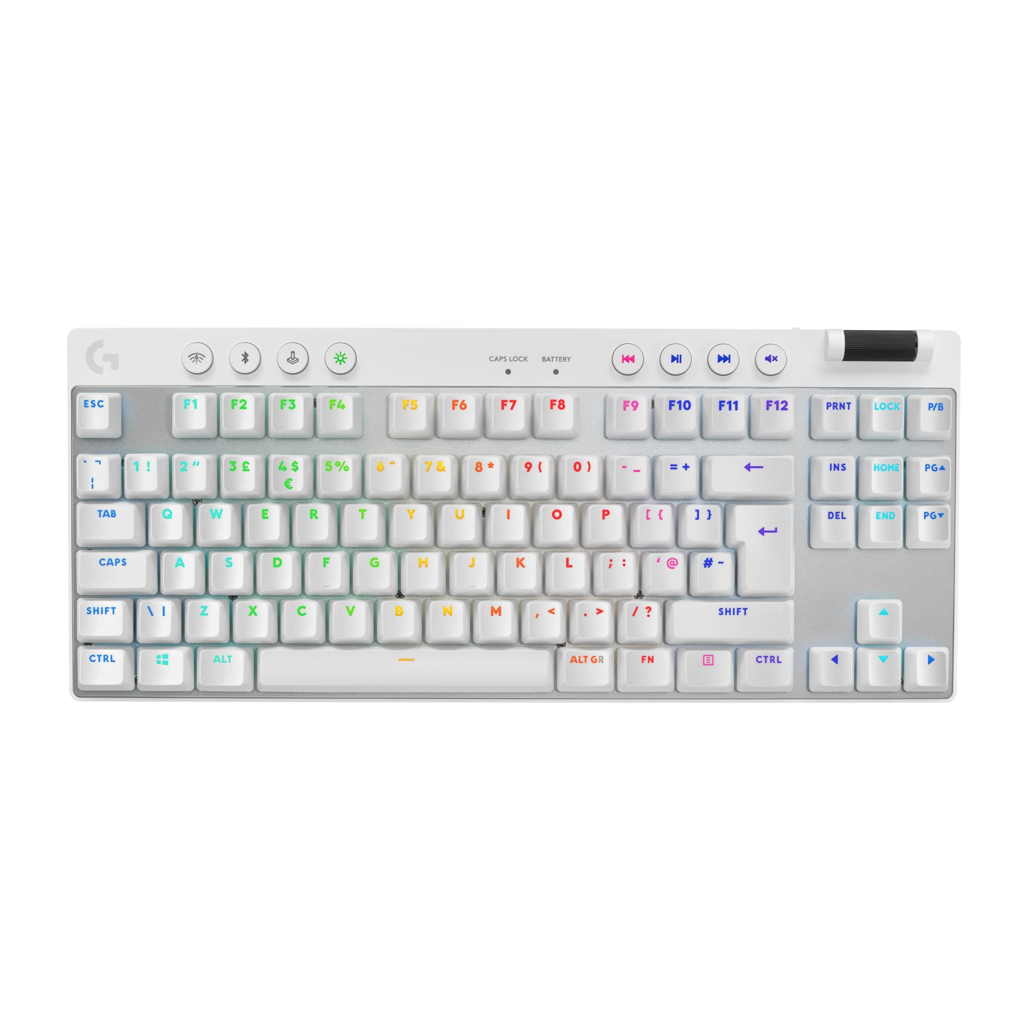 Logitech G Pro X TKL Lightspeed Wireless Mechanical Gaming Keyboard - White - UK Layout - Tactile Switches - Perfect for Esports & Competitive Gaming