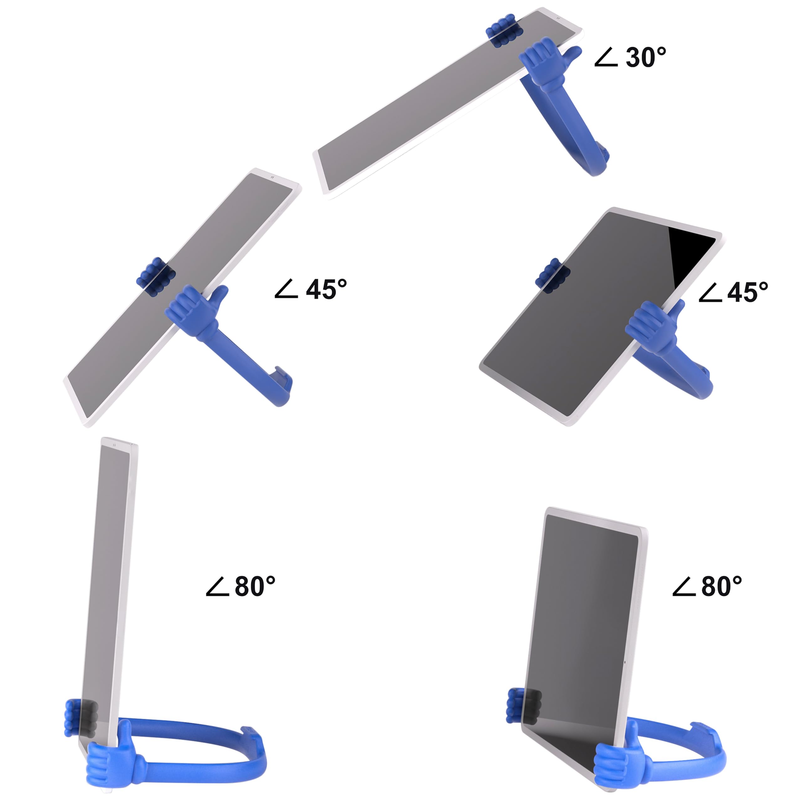 Honsky Thumbs Up Tablet Stand - Portable & Adjustable Desktop Monitor Holder for iPad, Samsung Tablets - Universal Cute Blue Stand for Office, Home, Bedroom, Kitchen & Travel Use