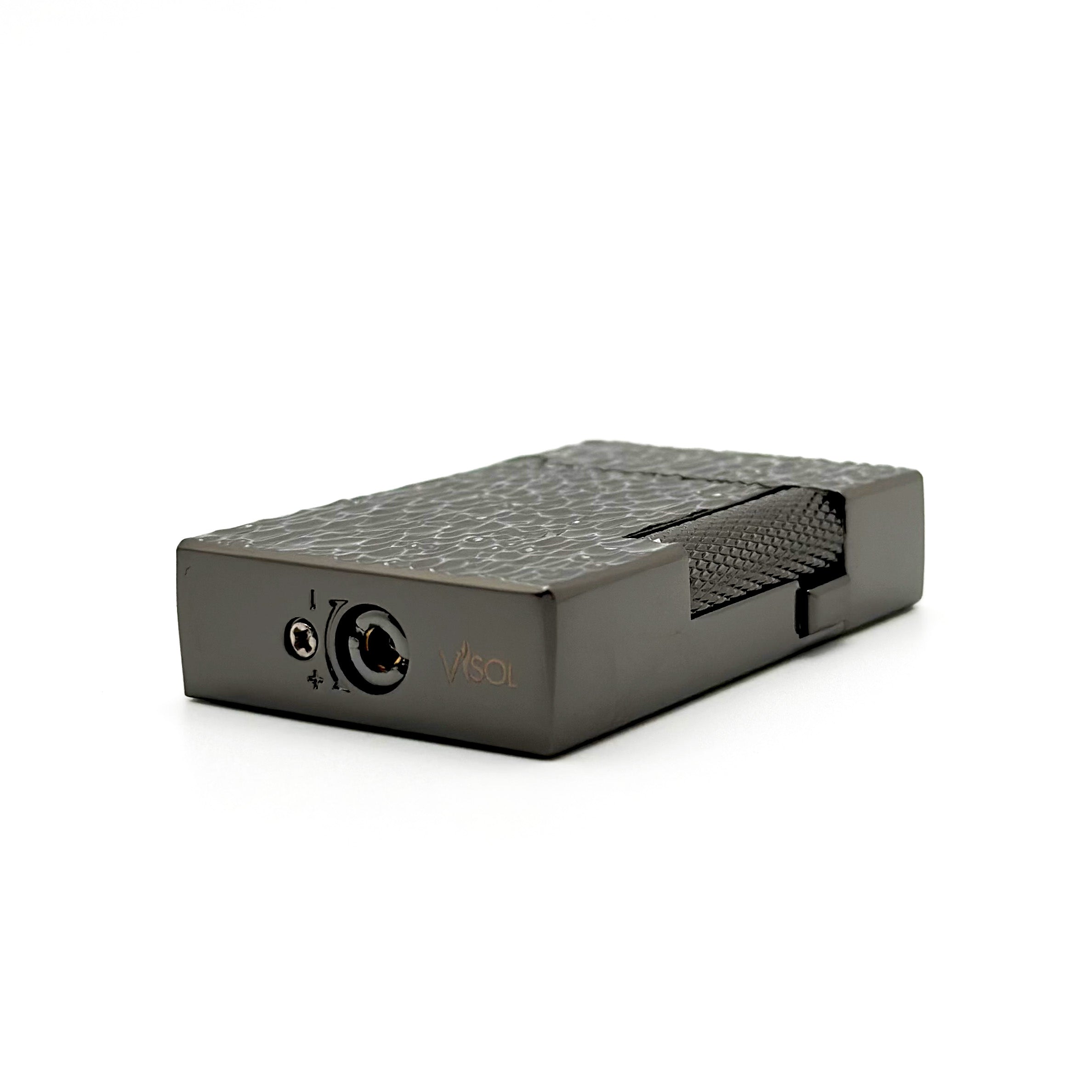 Visol Hubbard Hammered Soft Flame & Torch Flame Flint Lighter in Gunmetal - Perfect for Cigars, Candles, Camping & Outdoor Use
