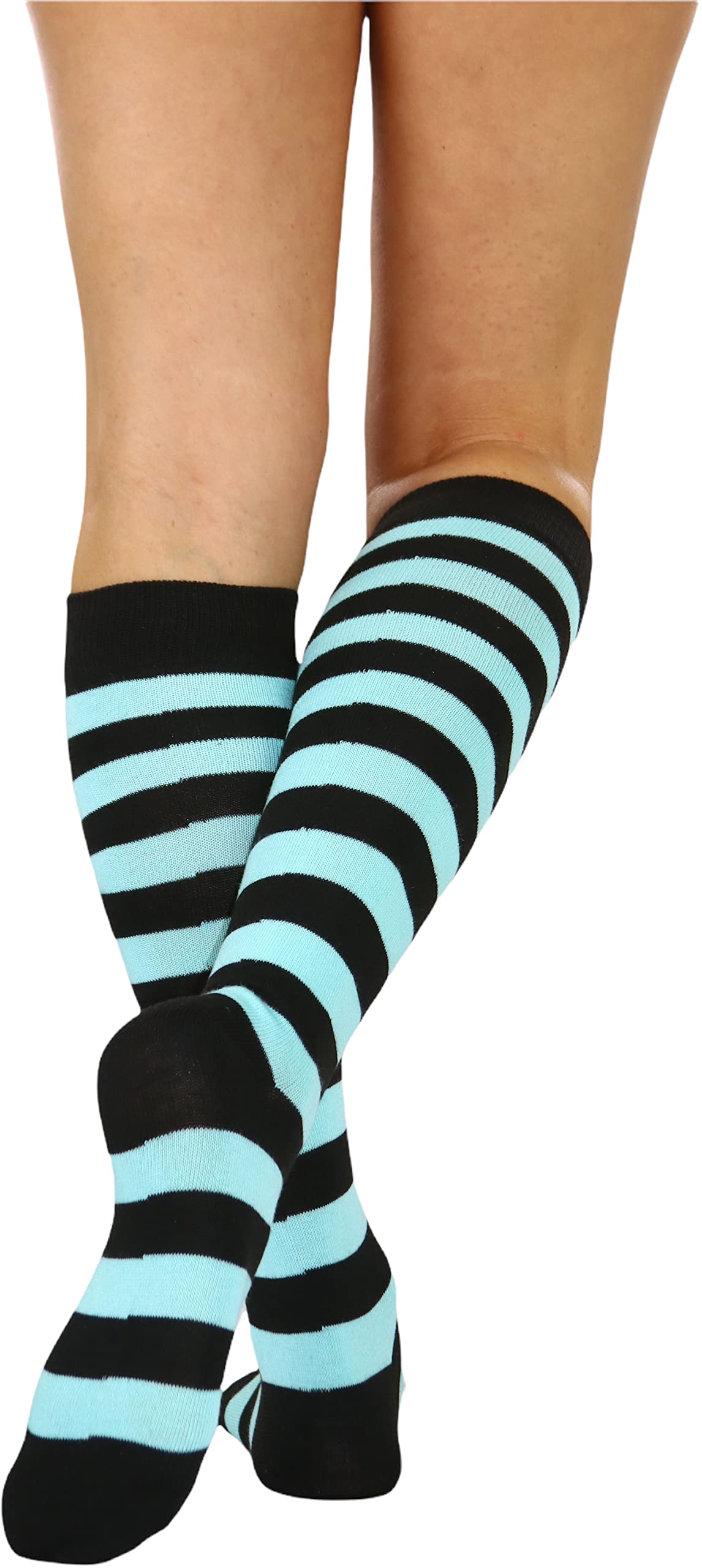 ToBeInStyle Women's Knee High Socks - Pack of 6 or 12 - Fashionable & Comfortable Crew Socks for Boots, Workout & Winter Wear