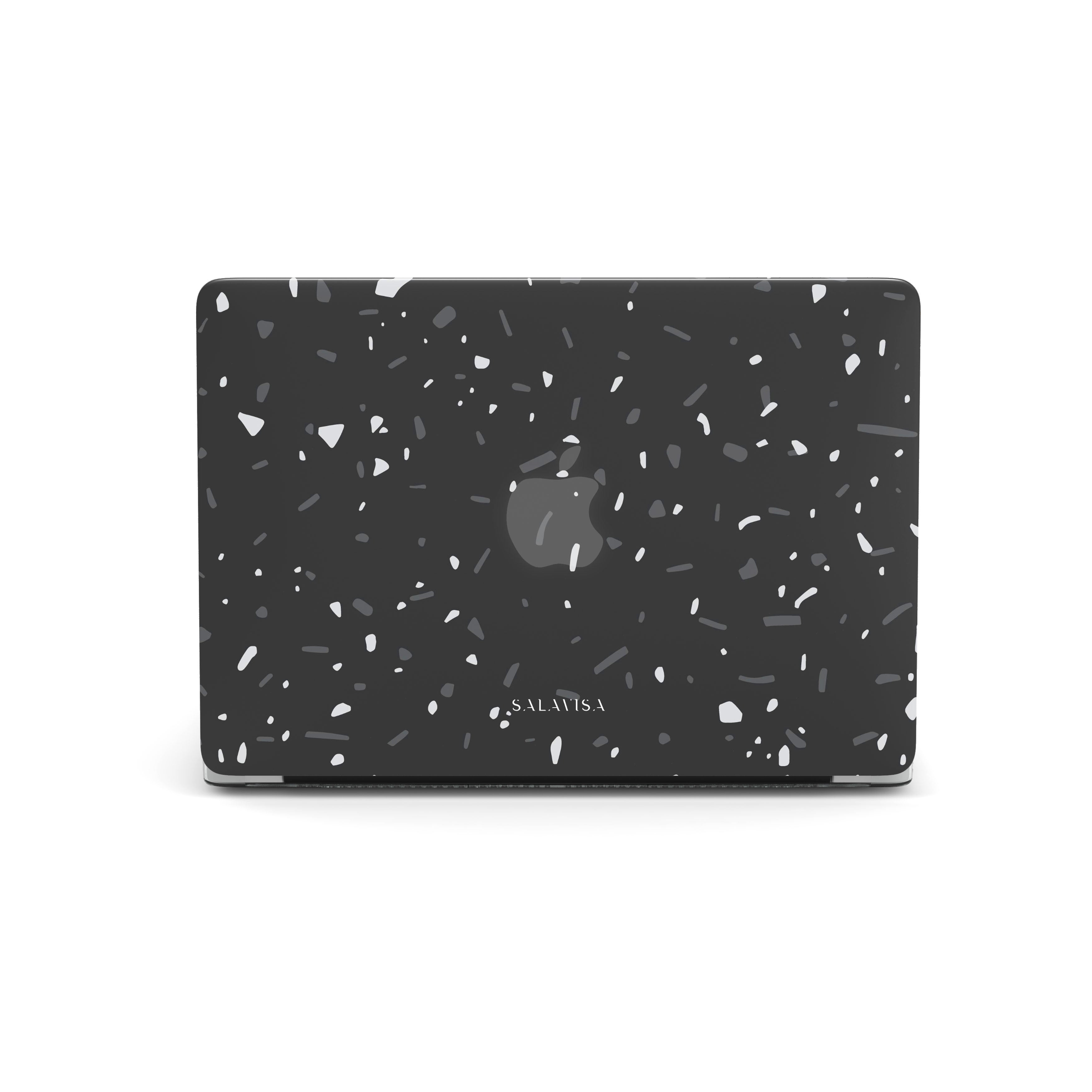 Black Terrazzo MacBook Case - Durable & Stylish Protective Cover for MacBook Pro/Air - Perfect for Work, Travel & Everyday Use