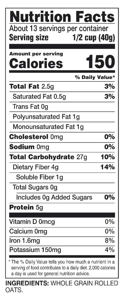 Happy Belly Old Fashioned Oats - 18 Ounce (Pack of 1) | 100% Whole Grain Rolled Oats | Perfect for Breakfast, Baking & Healthy Snacks | Quick & Easy Meal Prep