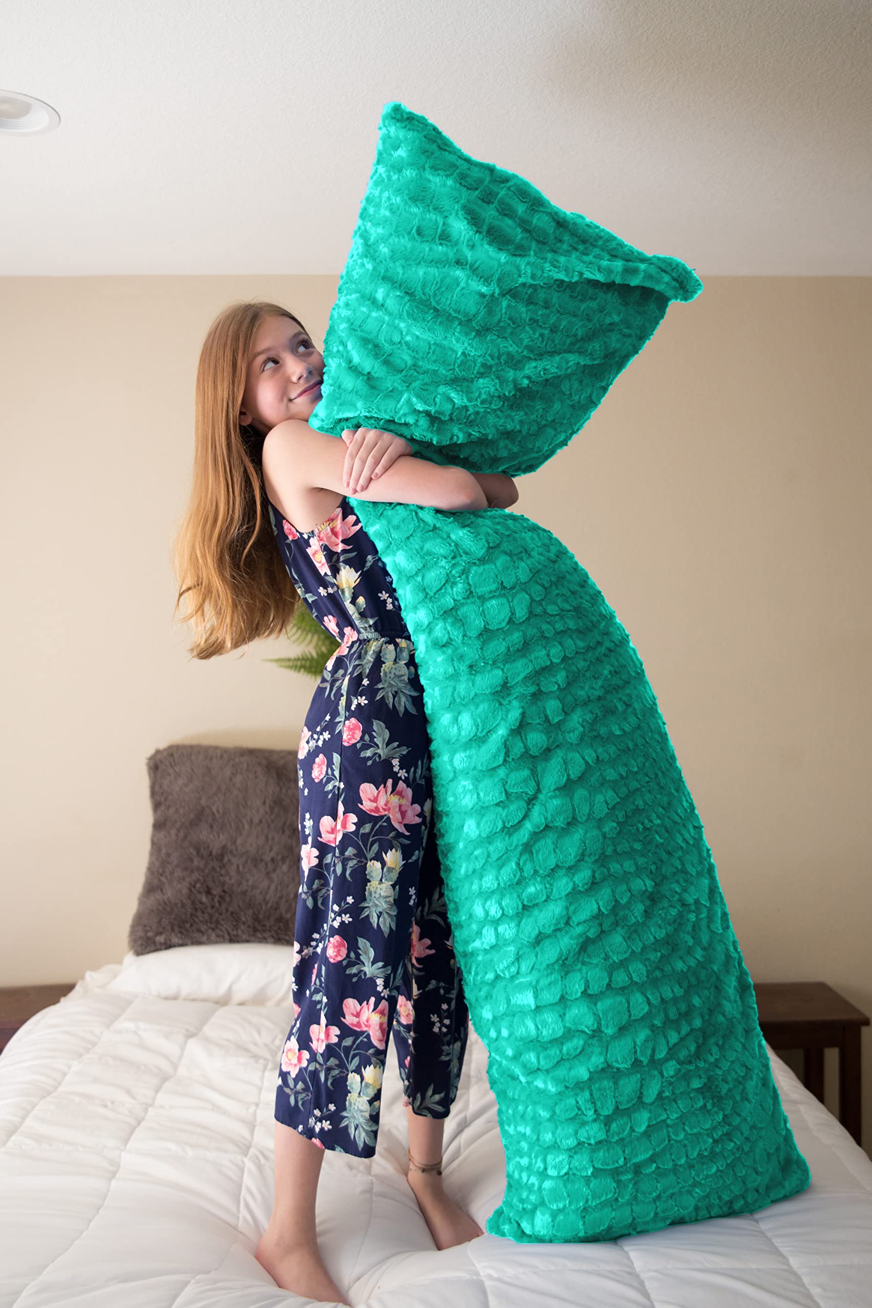 Pillowtex Ultra Soft Plush Body Pillow - 20x60 Inches Mint Green - Perfect for Sleeping, Lounging & Pregnancy Support