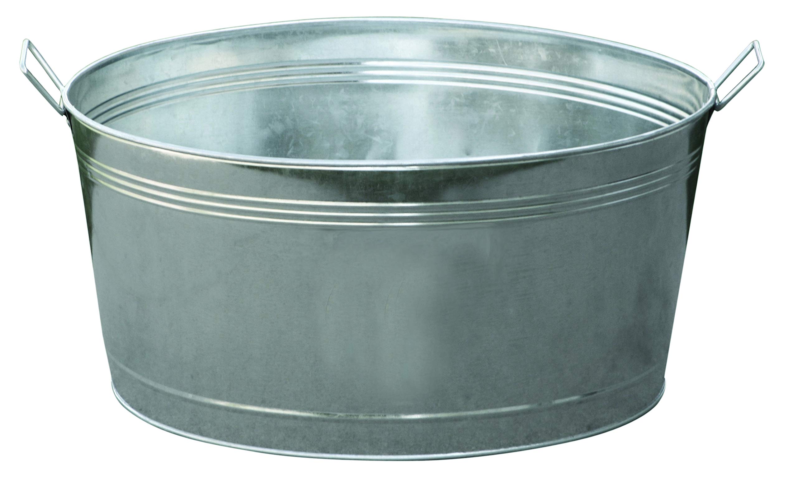 Little Giant Galvanized Round Tub 16.75 Gallon Metal Bucket with Handle - Heavy Duty Utility Pail for Farm, Garden, Livestock Feeding, Watering & Washing (Item GWT1675) | Perfect for Agriculture, Ranching, Pet Care & Outdoor Cleaning