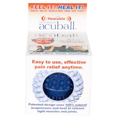 Pro Tec Dr. Cohen's Heatable AcuBall Massage Therapy Ball - Deep Tissue Muscle Pain Relief for Back, Neck & Shoulders - Perfect for Home Use, Office & Travel