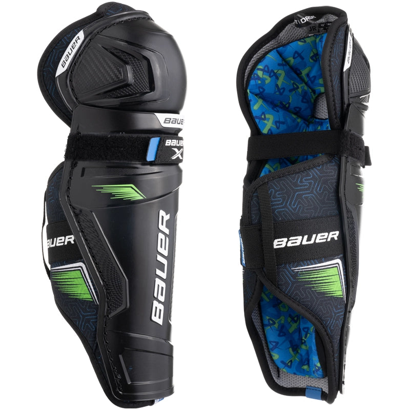 Bauer X Junior Shin Guards - Youth Hockey Leg Protection for Ice Skating & Training - Perfect for Games, Practice, and Safety Gear