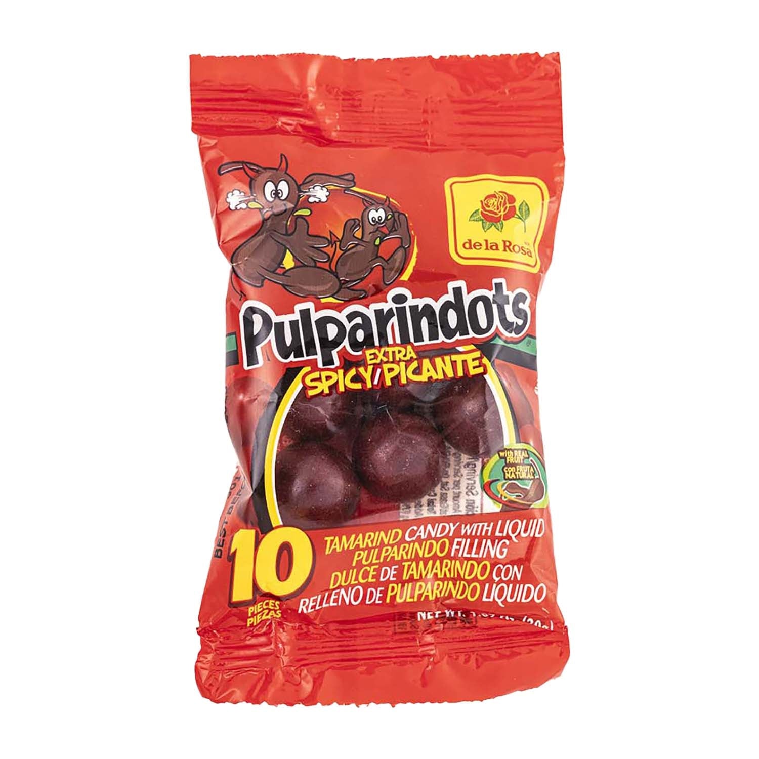 De La Rosa Pulparindo Dots Extra Spicy Tamarind Candy | 12 Count Box | Perfect for Parties, Movie Nights & Office Snacks