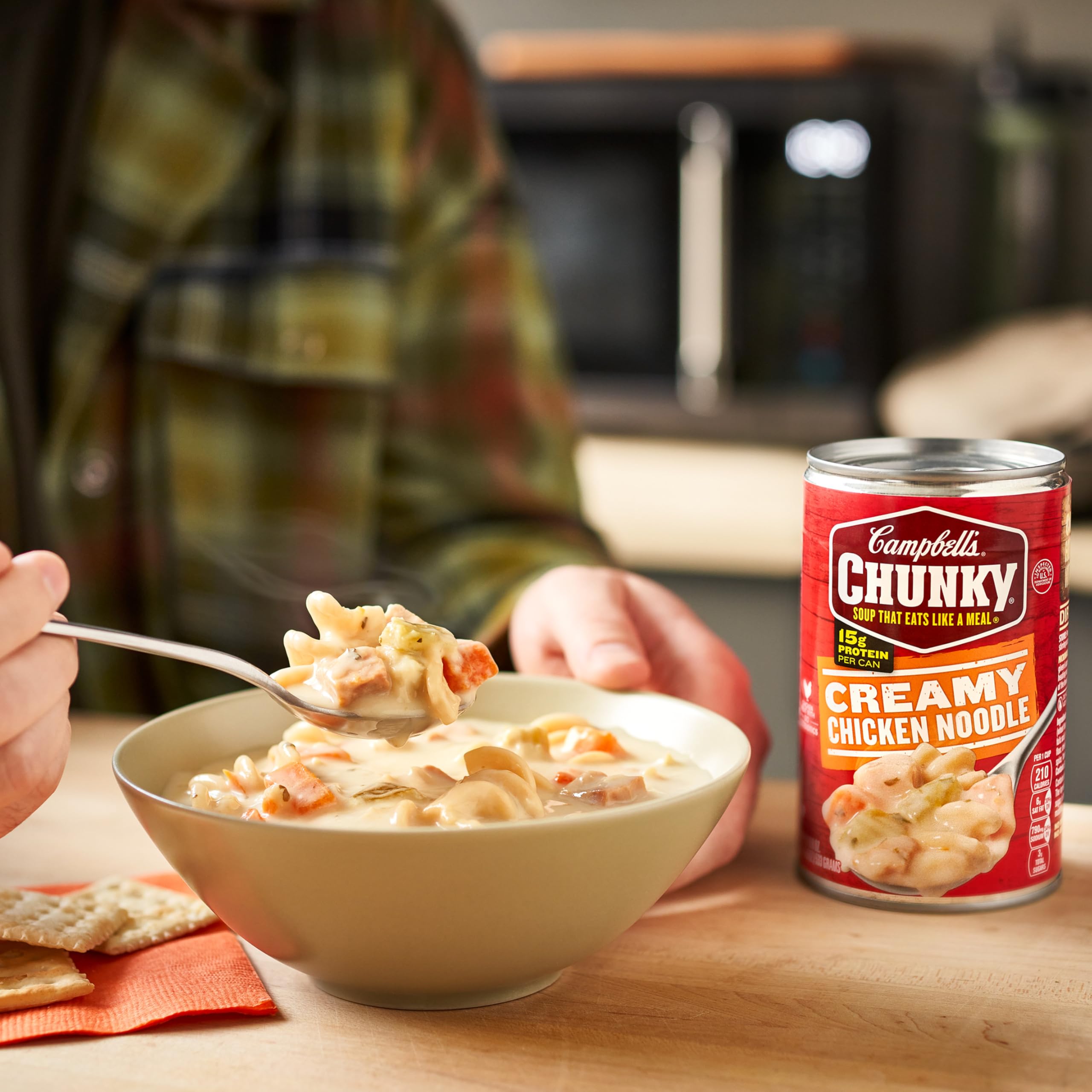 Campbell's Chunky Creamy Chicken Noodle Soup - 18.8 Oz Cans (Pack of 12) | Hearty Comfort Food for Cold Days & Quick Meals