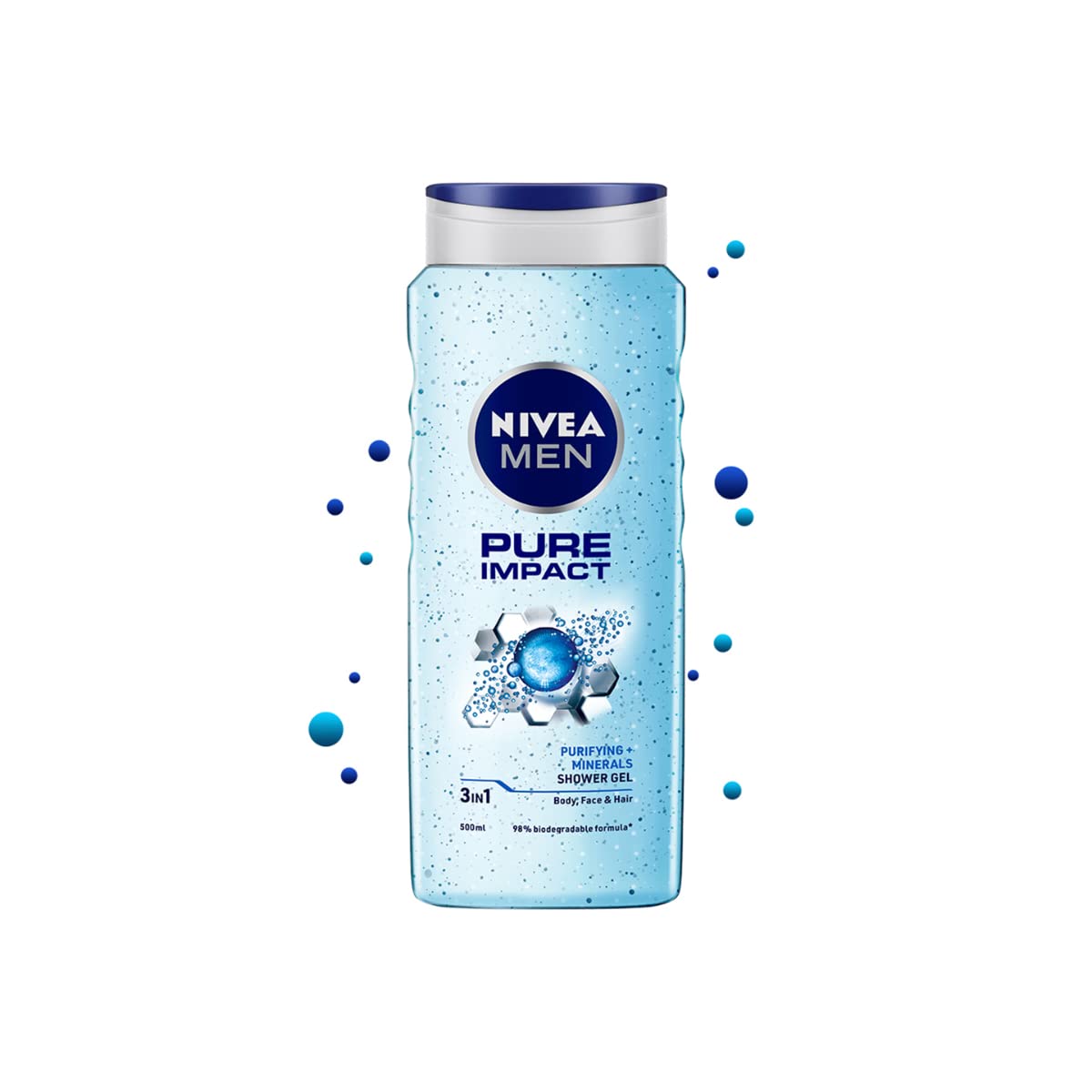 NIVEA Men Active Clean Body Wash with Charcoal - 500ml Shower Gel for Body, Face & Hair - Deep Cleansing & Refreshing - Ideal for Gym, Travel & Daily Use
