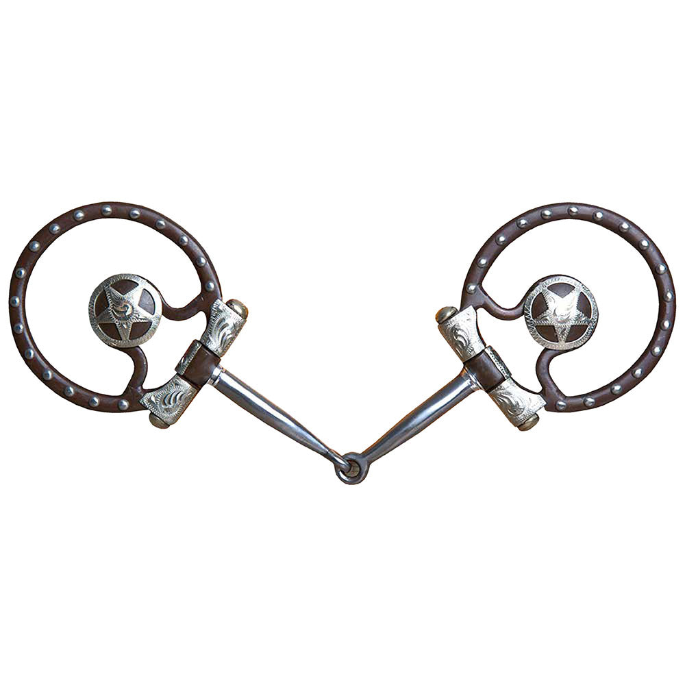 Hilason Western Antique Offset Dee Ring Horse Bit - 3 Ring Show Bit for Horses - Perfect for Western Riding, Training, and Horse Shows