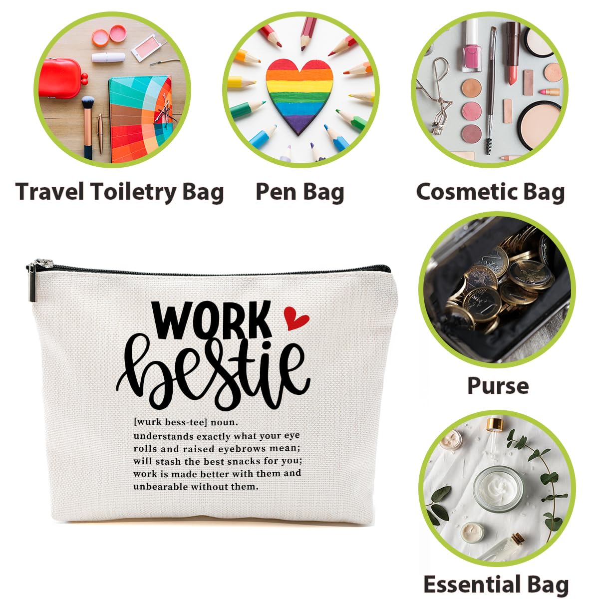 Best Coworker Gifts for Women - Cute Makeup & Toiletry Bag for Friends, Colleagues, Birthday, Christmas & Going Away Presents - Perfect for Office, Travel & Daily Use