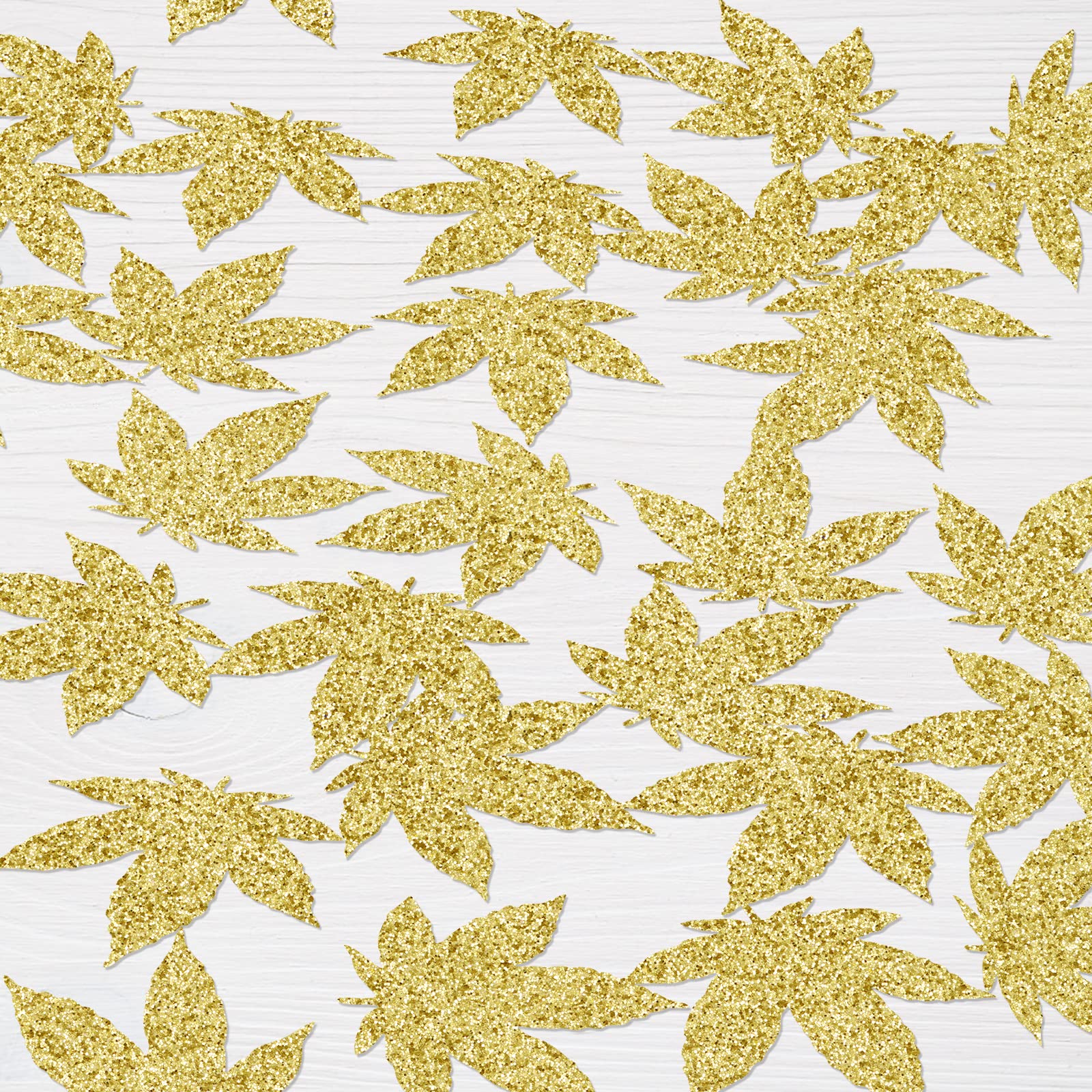 Premium Gold Marijuana Leaf Confetti for 420 Birthday Party Decorations - Single Weed Leaf Design - Perfect for Stoner Themed Parties, Cannabis Celebrations & Bachelorette Events