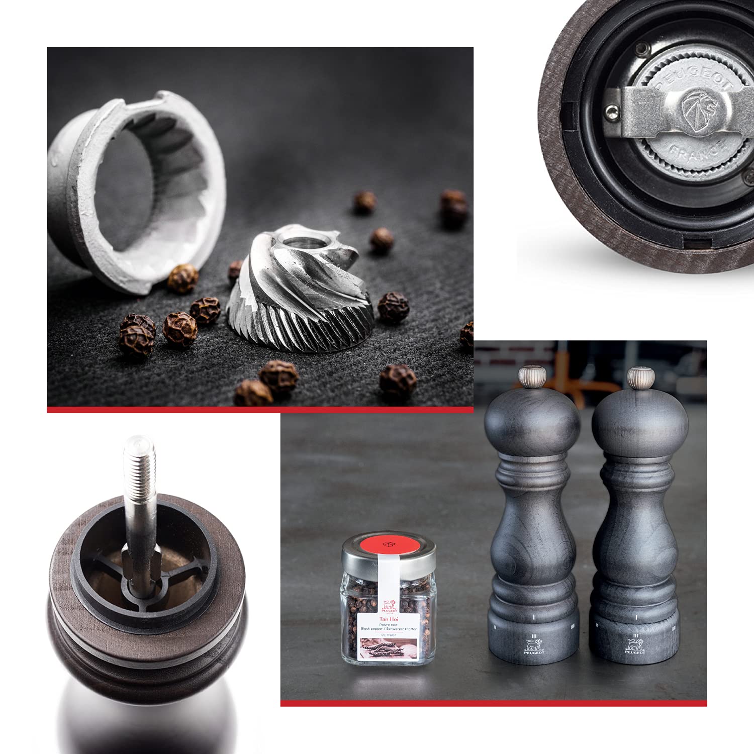 Peugeot Paris u'Select Manual Pepper Mill - Adjustable Coarseness - Premium Beechwood & Chocolate Finish - Perfect for Kitchen, Dining Table & Gourmet Cooking