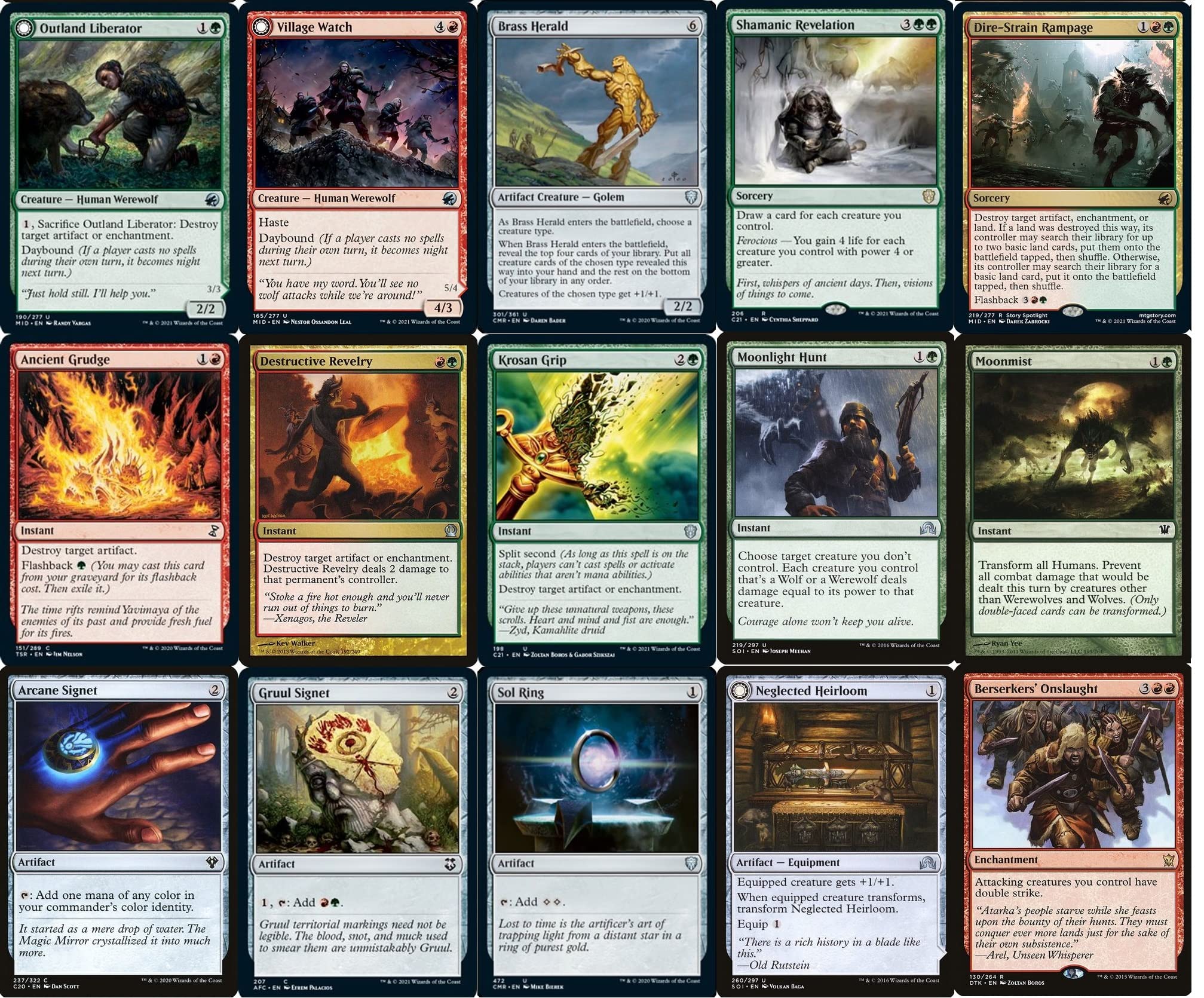 Elite Werewolf Commander Deck - Tovolar - Gruul (Red/Green) - 100 Card Custom Magic The Gathering EDH Deck - Powerful for Competitive Play & Casual Game Nights