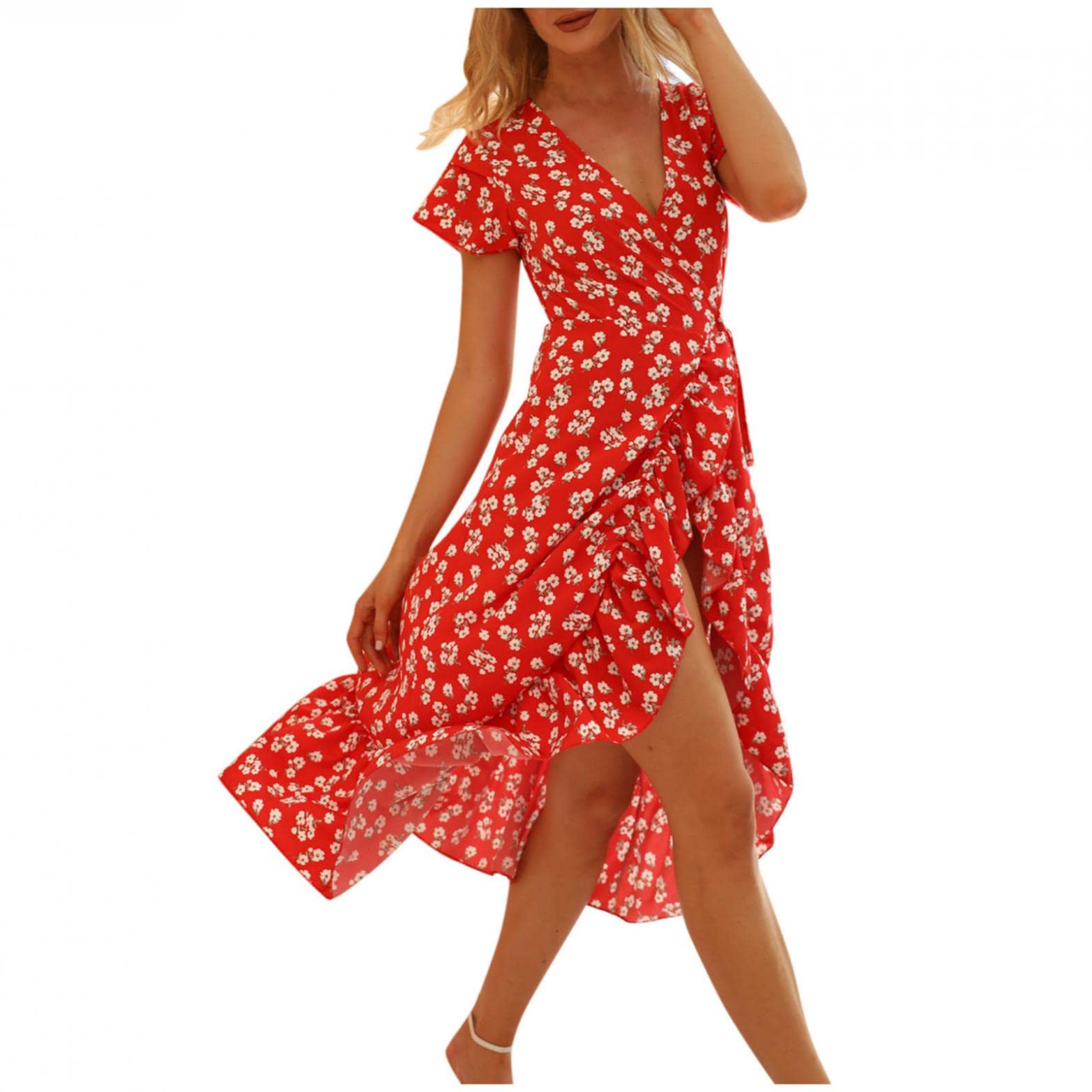 FABIURT Women's Summer Dresses - Flowy Casual Sleeveless Maxi Dress with Pockets, Beach Cover Up, Vacation Outfit, Plus Size Friendly