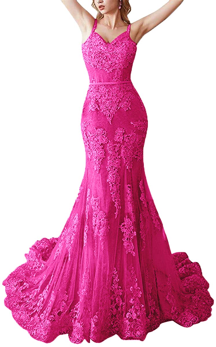 Elegant Lace Prom Dress Long V-Neck Mermaid Evening Gown for Formal Events & Special Occasions