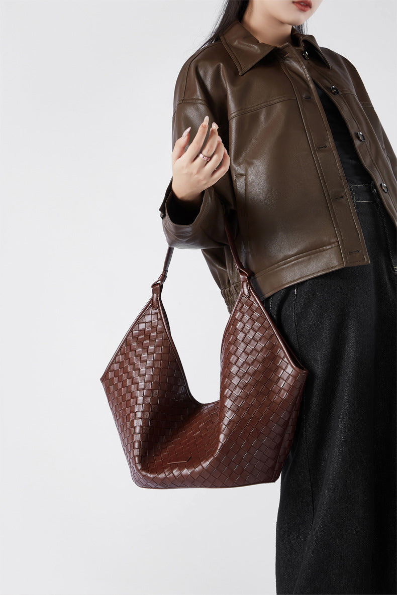 Effortless Woven Shoulder Carry Bag - Stylish & Lightweight Crossbody Purse for Women - Perfect for Shopping, Travel & Everyday Use