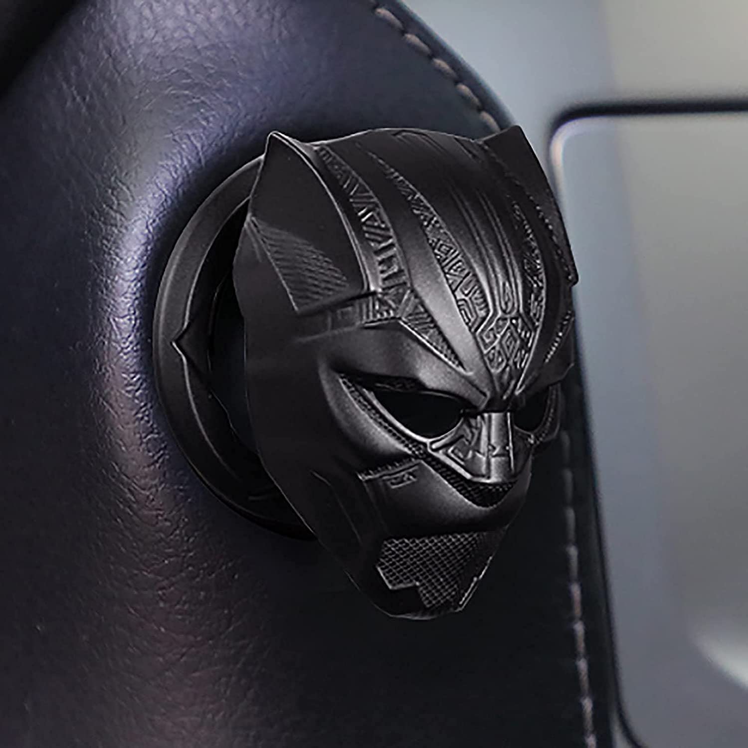 3D Black Panther Car Engine Start Stop Button Cover - Replacement Ignition Key Ring Protector for Interior Accessories | Perfect for Jeep, BMW, Audi & Sports Cars