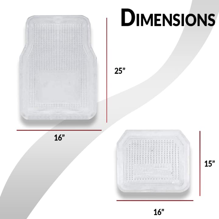 Premium Heavy Duty Clear Car Floor Mats by Zento Deals - All-Weather Protection for SUVs, Trucks & Sedans - Waterproof, Durable & Easy to Clean for Road Trips & Daily Commutes