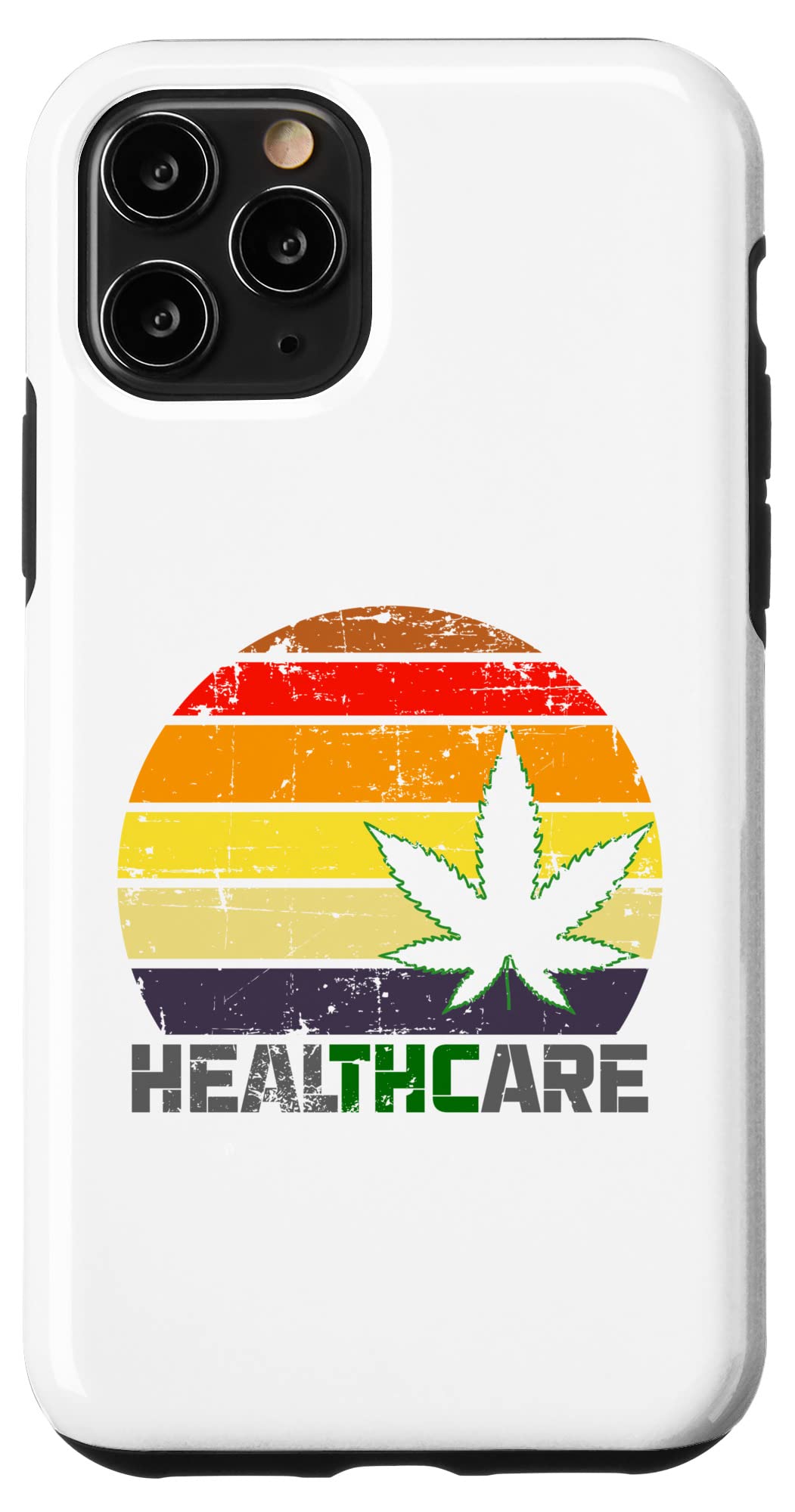 iPhone 11 Pro Case - THC & Medical Marijuana Themed Retro Sunset Design - Durable Protective Cover for Healthcare & Cannabis Enthusiasts - Perfect for Dispensaries, 420 Events & Daily Use