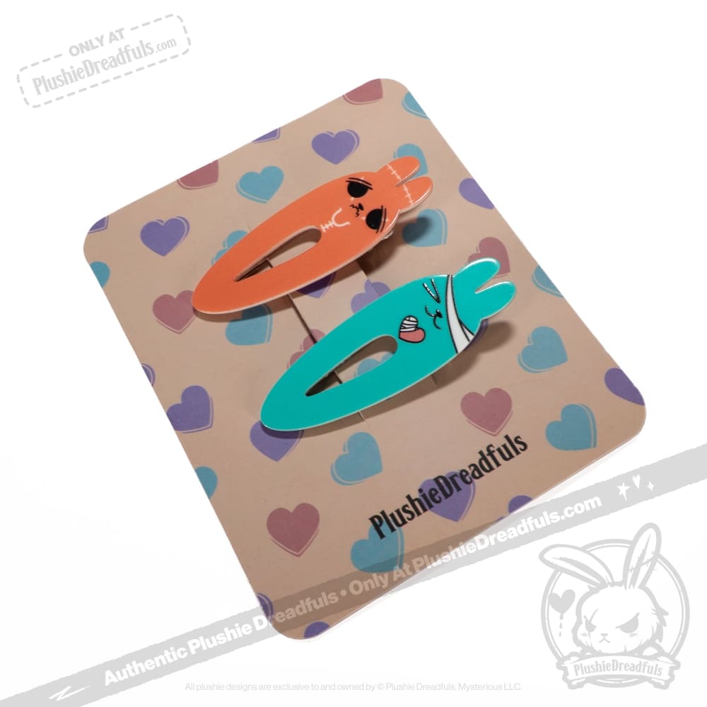 Plushie Dreadfuls Anxiety Ouchie Hair Clip Set - Cute Mental Health Awareness Hair Accessories for Women & Teens - Perfect for School, Work, and Everyday Wear
