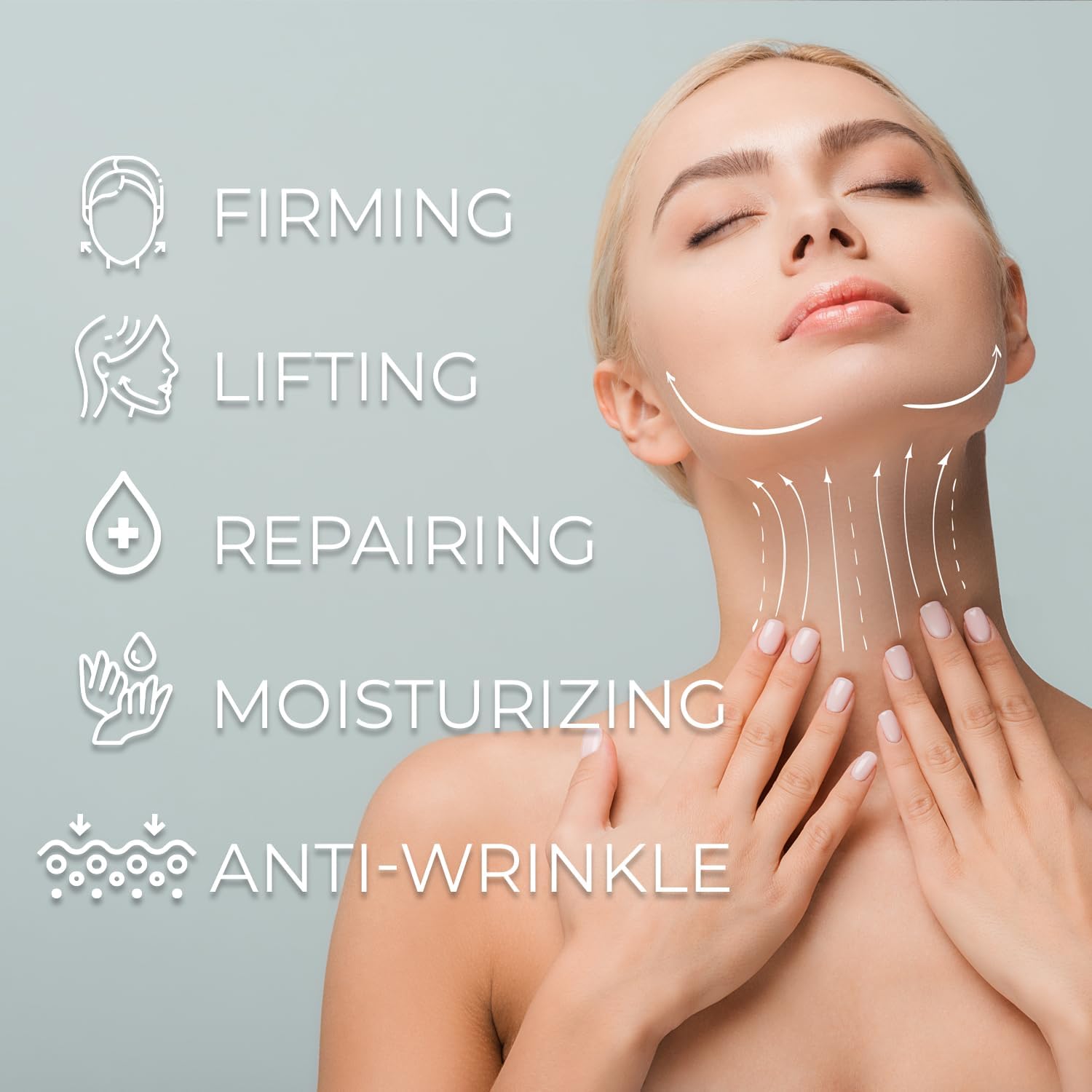 **Retinol Collagen & Hyaluronic Acid Neck Firming Cream – Anti-Aging Face Moisturizer for Wrinkles, Lifting & Hydration – Instant Face Lift Cream for Women | Use for Daily Skincare Routine & Nighttime Rejuvenation**