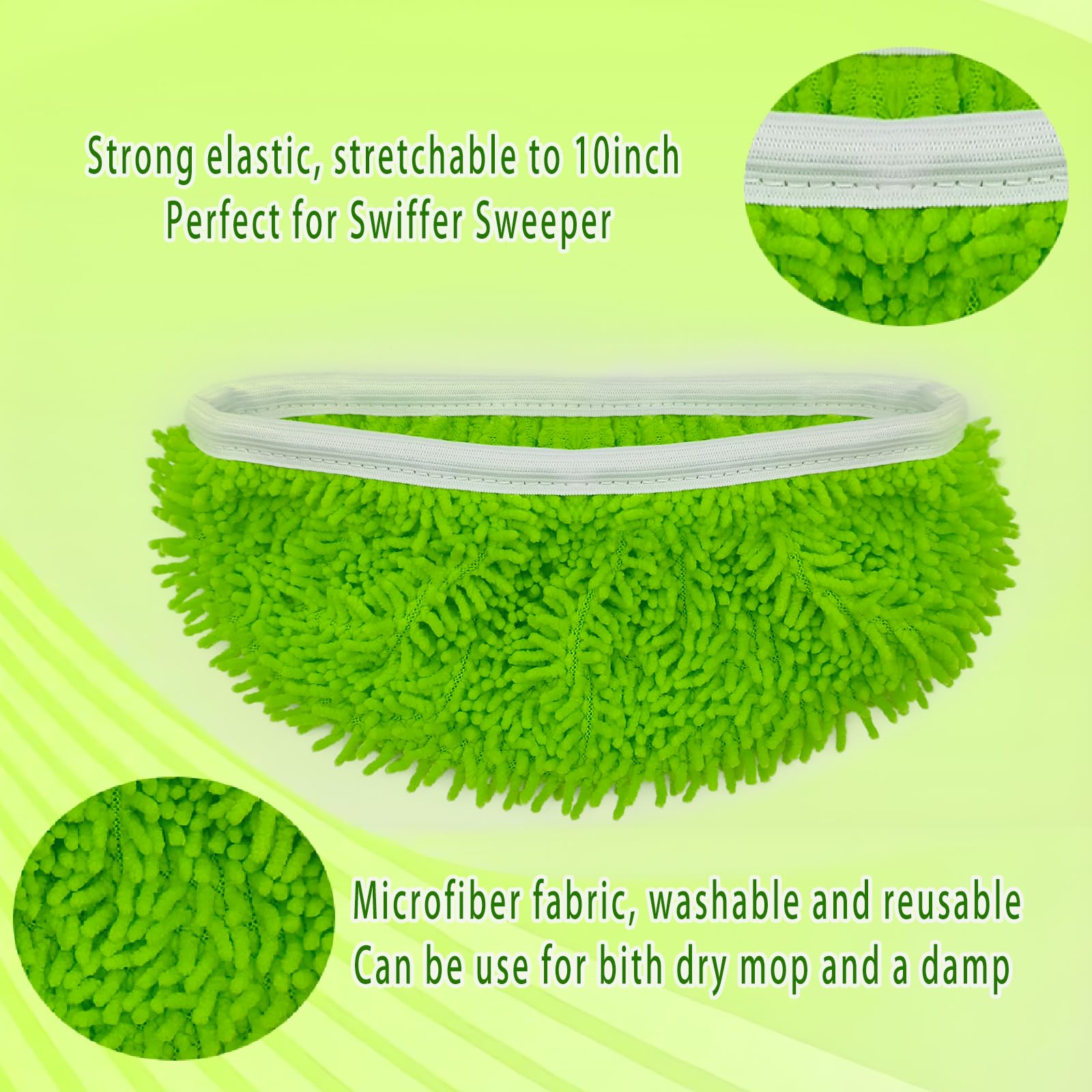 **Reusable Microfiber Mop Pads - 4PCS Washable Wet & Dry Sweeping Cloths for Swiffer Sweeper Refills - Mop Head Replacement for Household Cleaning - Perfect for Hardwood Floors, Tile & Laminate**