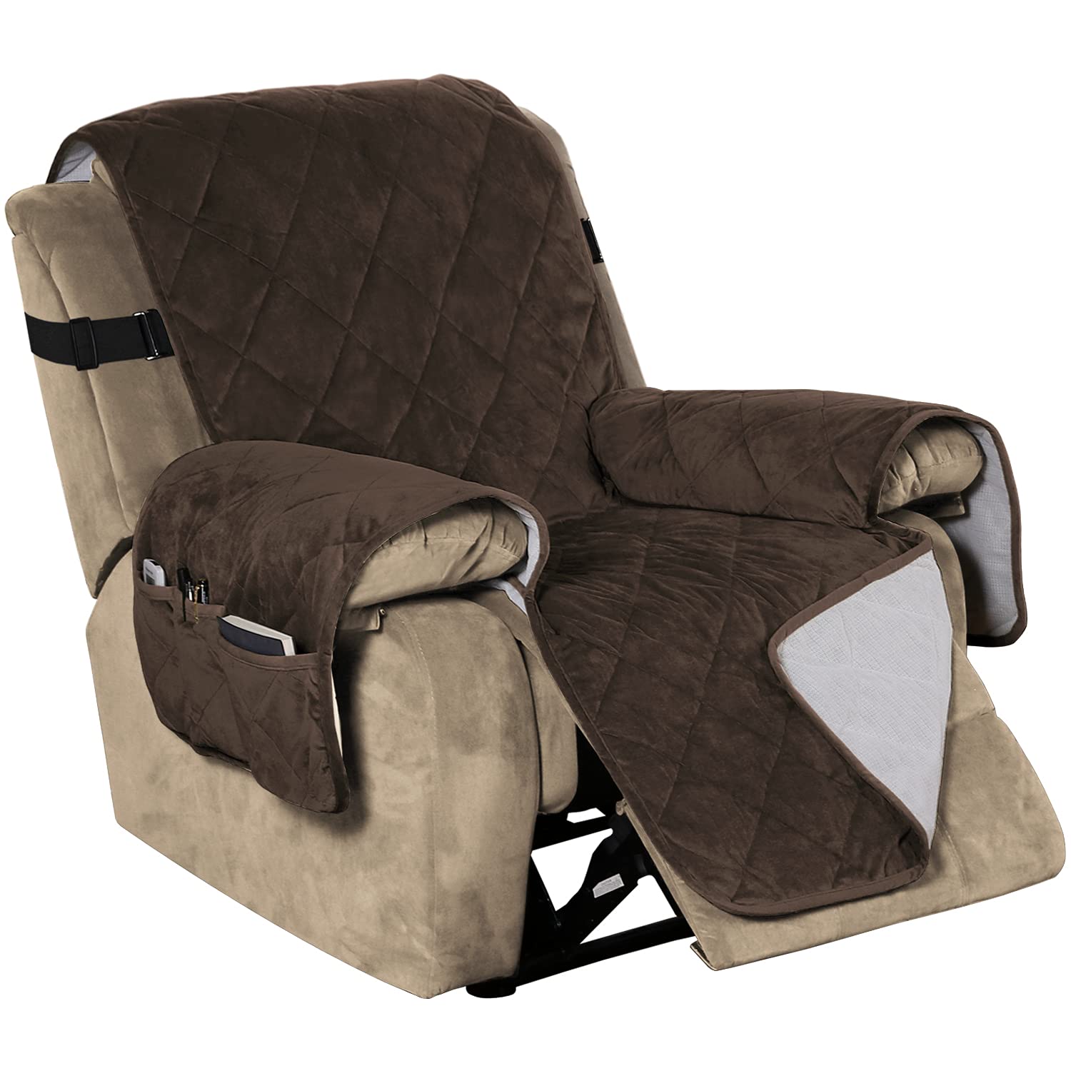 Flamingo P Velvet Recliner Cover - Slip-Resistant Sofa Slipcover with 2