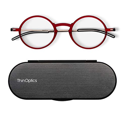 ThinOptics Rectangular Reading Glasses - Lightweight & Stylish Readers for Men & Women - Perfect for Reading, Work, and Travel