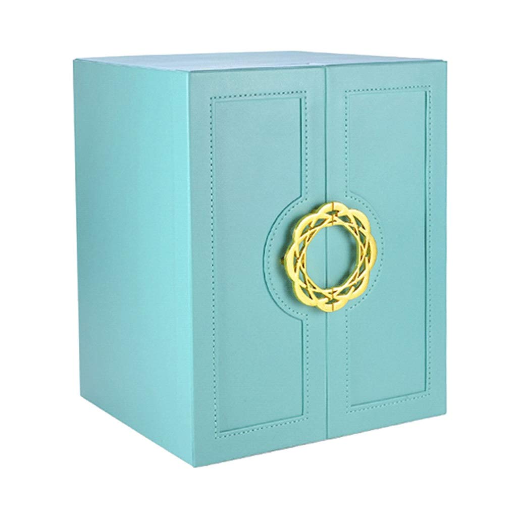 5-Layer Leather Jewelry Box Organizer - Watch, Earrings & Ring Storage Case with Display Trays | Perfect Jewelry Gift for Women & Girls | Home Vanity, Travel & Wedding Jewelry Organization (Blue)