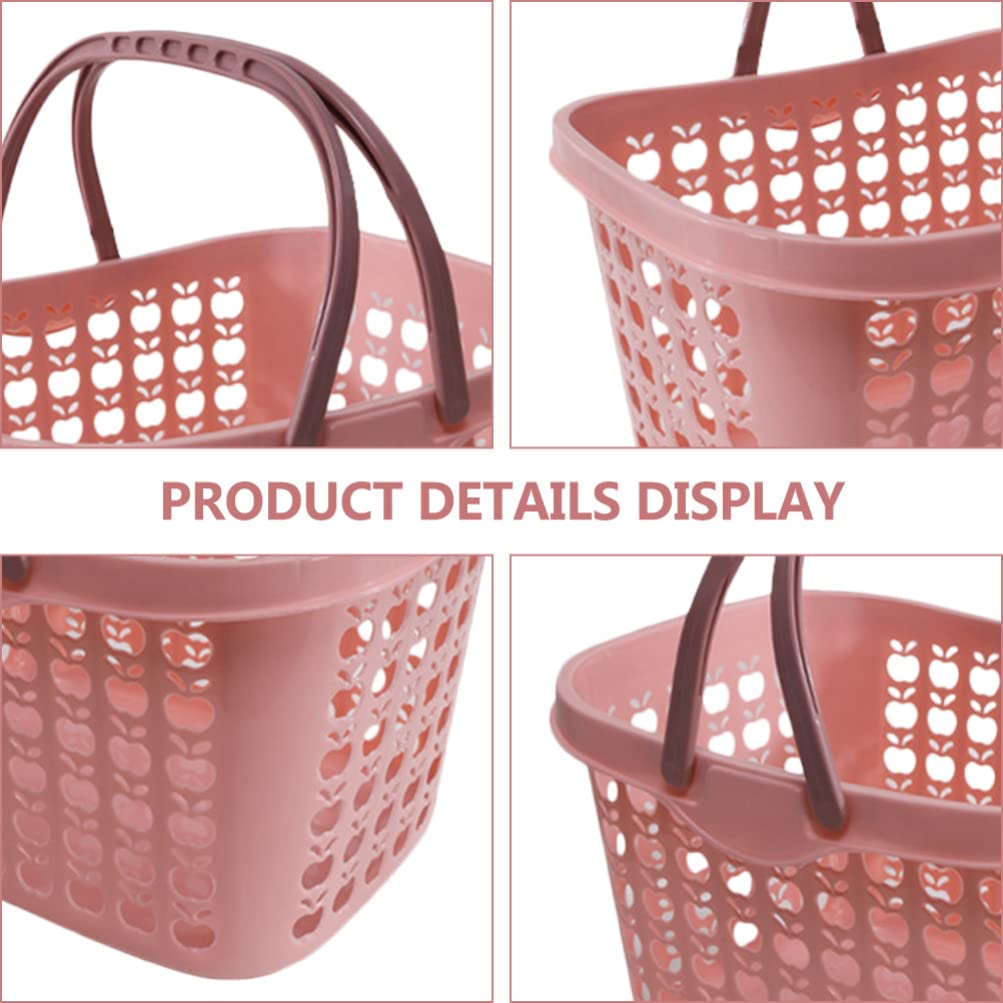 Plastic Shopping Basket - Multipurpose Storage Basket for Fruits, Snacks, Sundries & Household Items | Durable Desktop Organizer for Kitchen, Supermarket & Office Use