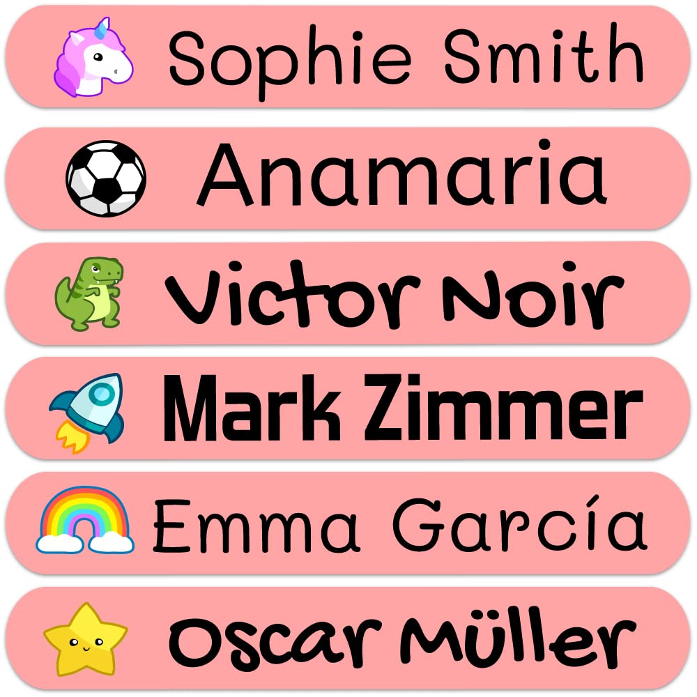 50 Custom Waterproof Name Labels for Kids – Personalized Stickers for Books, Toys, School Supplies & Lunch Boxes (2.3