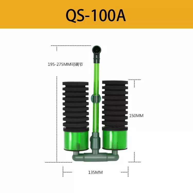 QANVEE Bio Sponge Filter & Sponge Replacements for Aquariums (QS100A/QS200A) - Ideal for Fish Tanks, Shrimp Tanks & Aquatic Plant Setups
