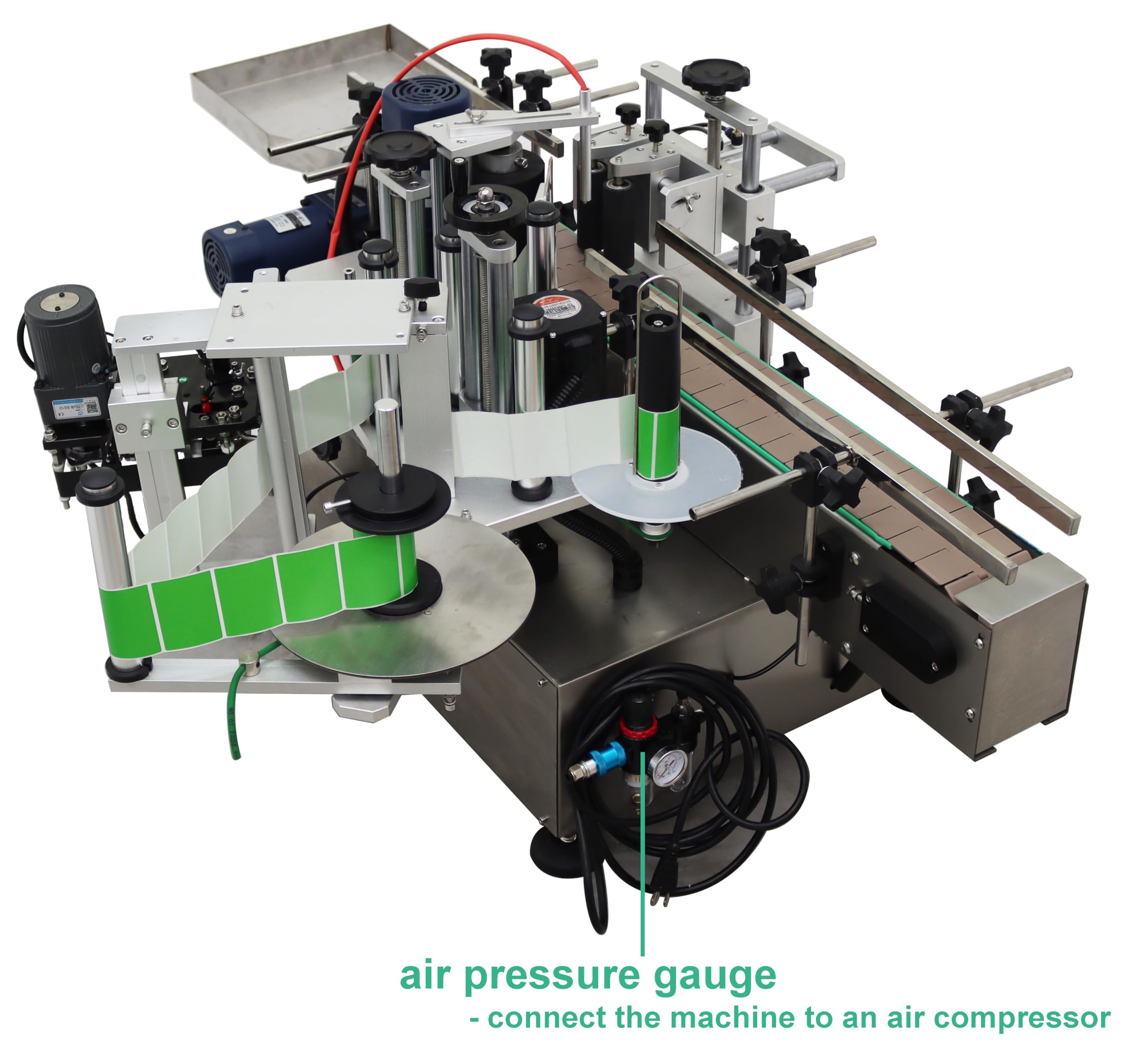 TECHTONGDA Automatic Round Bottle Labeling Machine with Printer Conveyor - 0.78-4.72inch Bottle Diameter, 360° Labeling for Beverage, Cosmetics & Pharmaceutical Packaging