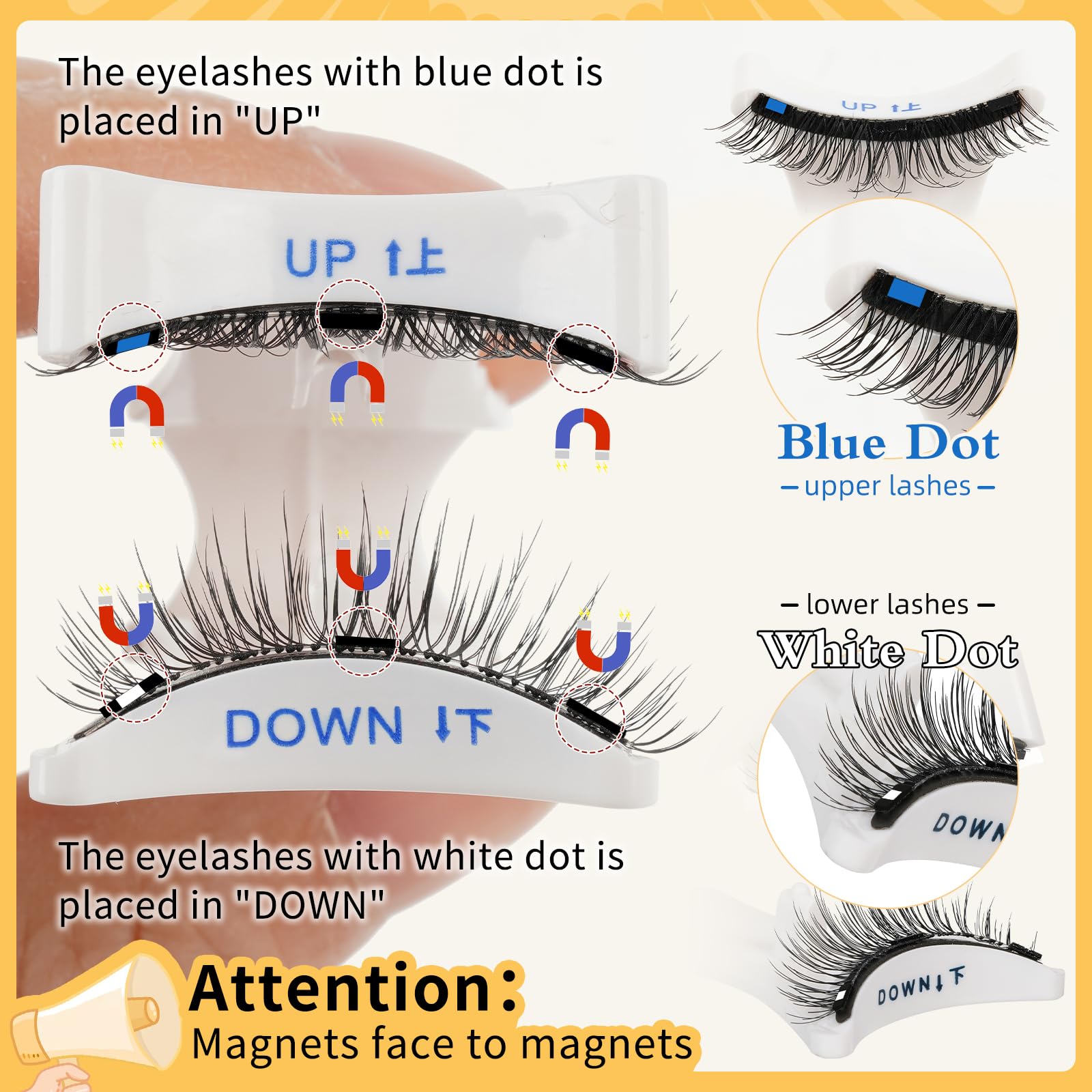 QUEWEL Magnetic Eyelashes Kit - Reusable No Glue Eyelashes with Applicator, Natural Cat Eye Look, Easy to Wear & Remove (1 Pair) - Perfect for Daily Wear, Parties & Special Occasions (B04)
