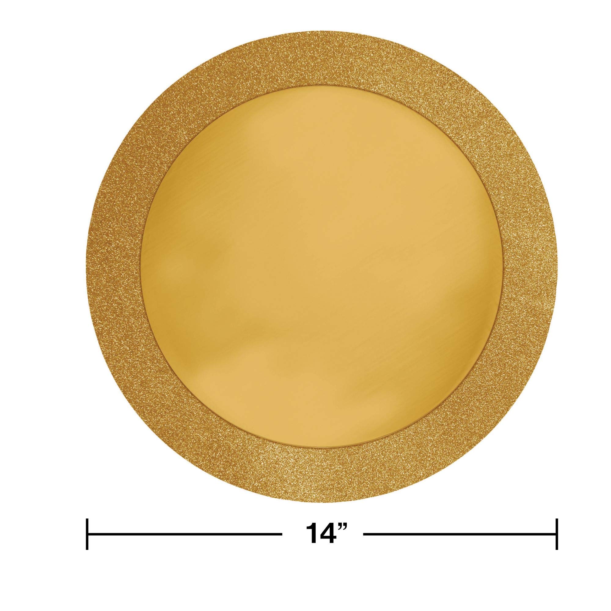 96 Gold Glitz Round Sparkly Christmas Disposable Placemats 14