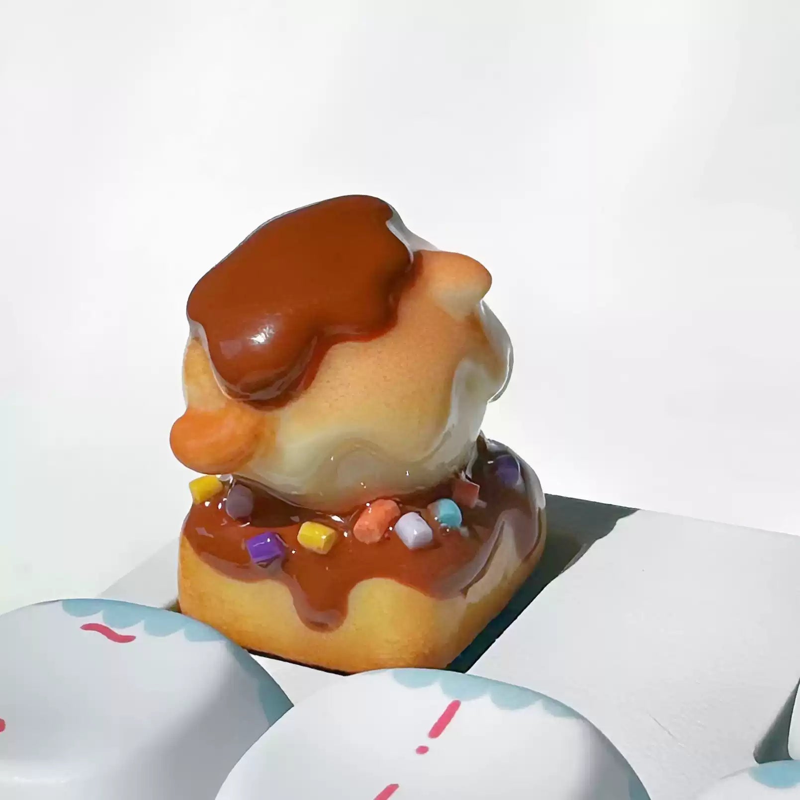Custom Chocolate Puppy Resin Clay Keycaps - Personalized Mechanical Keyboard Keycaps for Gaming & Typing - Cute Decorative Keycaps for PC, Laptop, MacBook Accessories