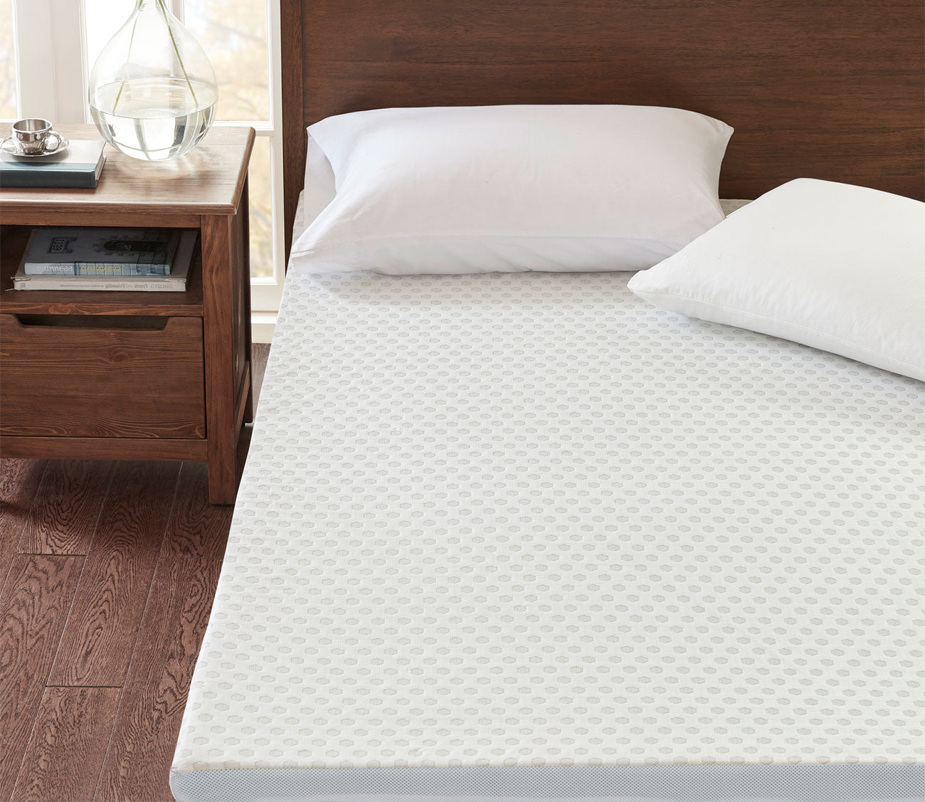 Sleep Philosophy 2 Inch Gel Memory Foam Cooling Mattress Topper - Queen Size, Pressure Relief & Temperature Regulation for Hot Sleepers - Perfect for Bedroom, Guest Room & Dorm Use