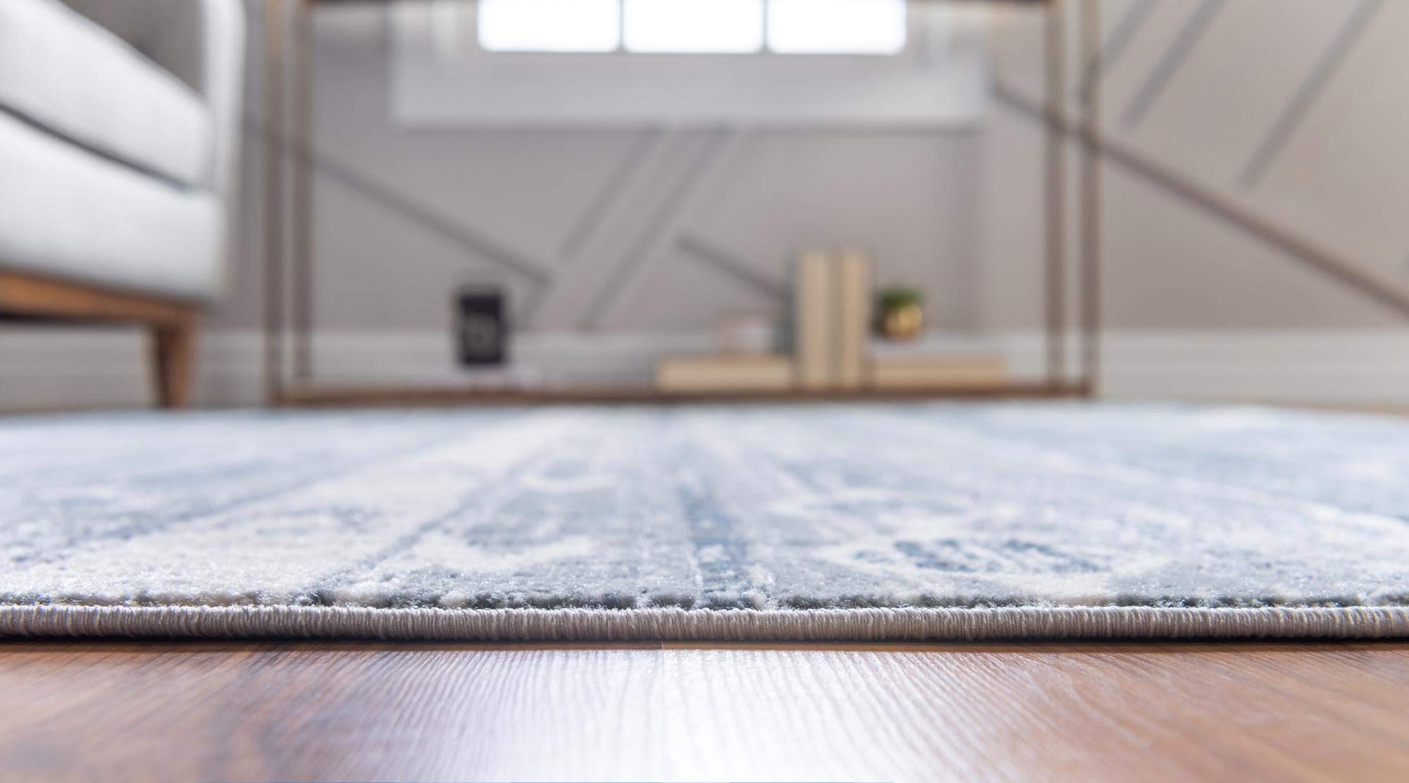 Premium 6' x 9' Light Slate Blue Low-Pile Area Rug - Oregon Collection by Rugs.com | Soft Modern Living Room Carpet, Durable Dining Room Rug for Open Floor Plans & High Traffic Areas