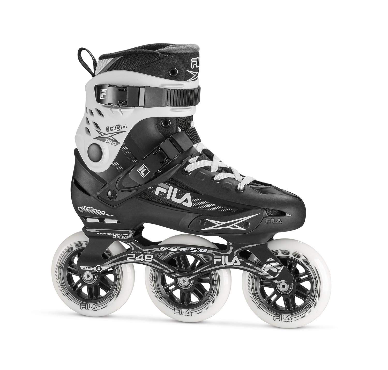 Houdini Pro Unisex Adult Inline Skates - Black/White Size 43 | High-Performance Rollerblades for Fitness, Recreation & Urban Skating