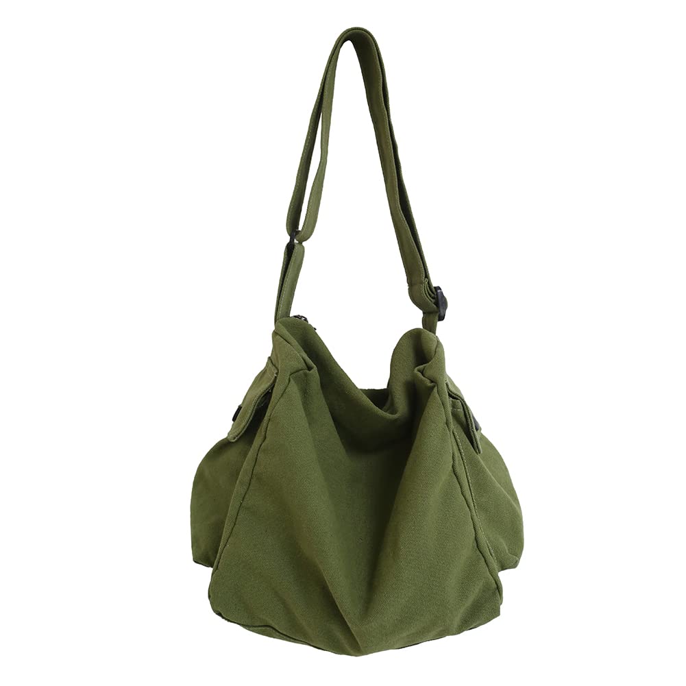 Stylish Canvas Messenger Bag for Women & Men - Large Hobo Crossbody Shoulder Tote with Multiple Pockets | Perfect for Work, Travel & Daily Commute
