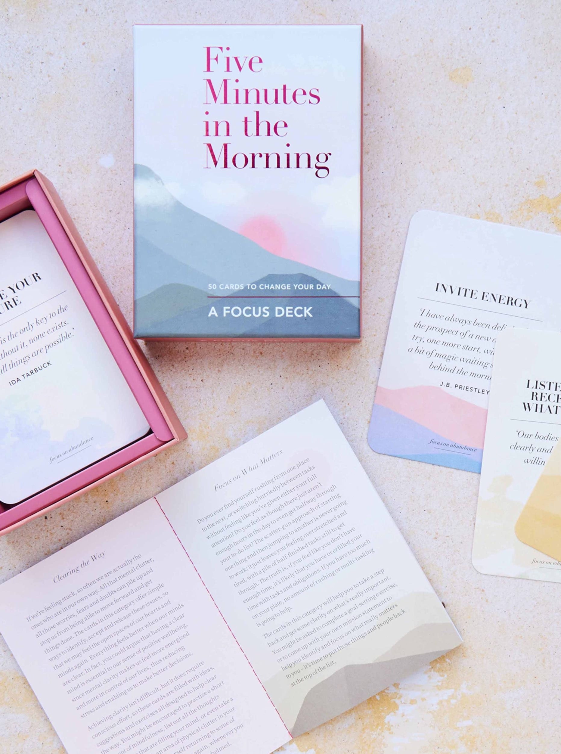 5-Minute Morning Focus Deck - Daily Mindfulness & Productivity Cards for Meditation, Goal Setting & Positive Mindset - Perfect for Home, Office & Travel